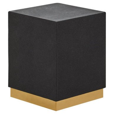 Cardoba Square Black Shagreen Effect Side Table and Stool - Bargainia.com - 5018705972169