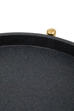 Cardoba Two Tier Black Faux Shagreen Tray Table Trolley - Bargainia.com - 5018705972145