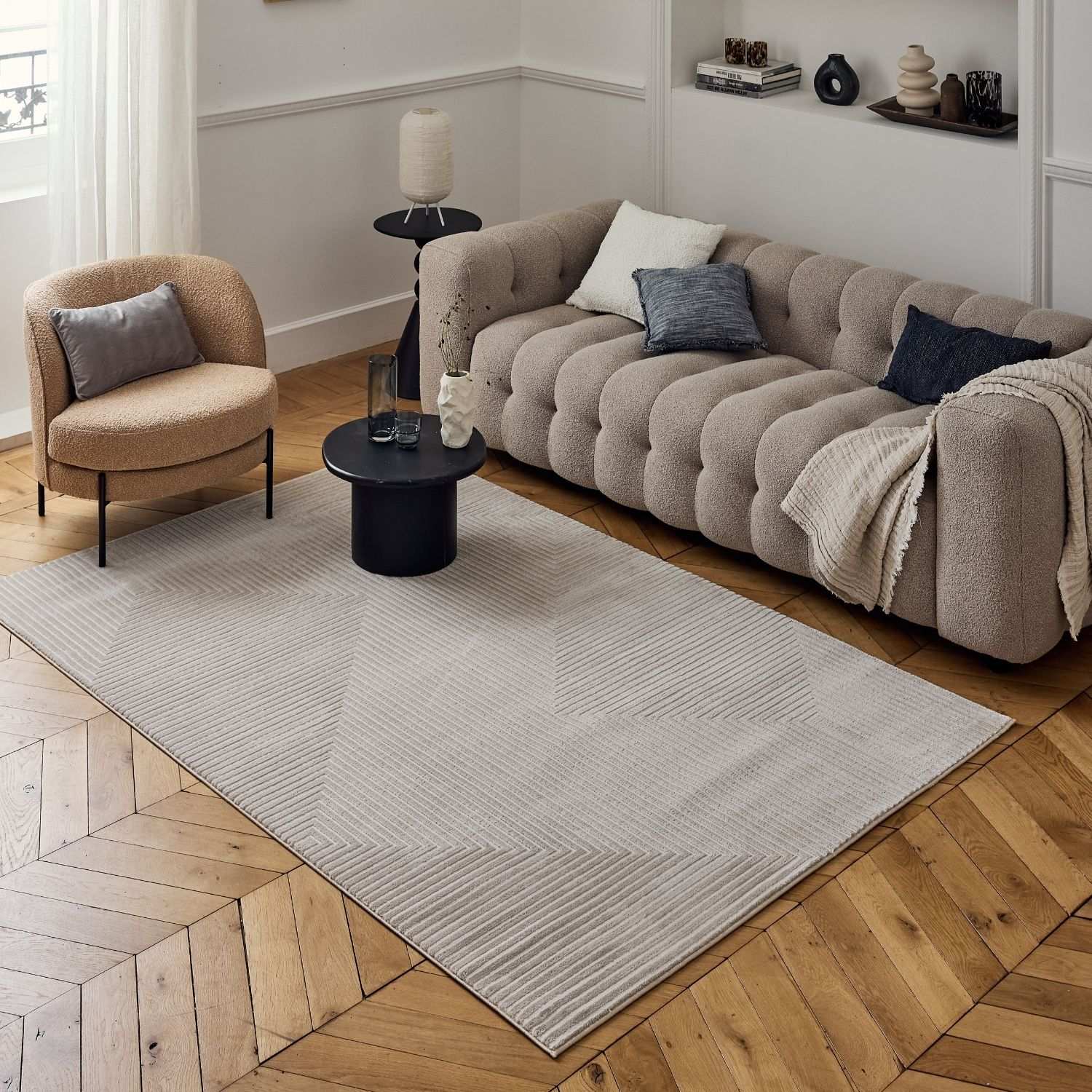 Carmel Beige - Cream Geometric Rug | 6050 - Bargainia.com - 5056584582161 - CRM-BEI-80x150