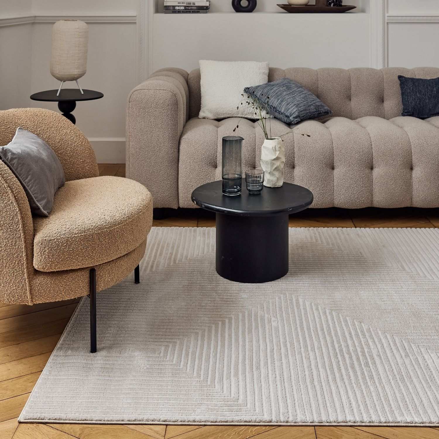 Carmel Beige - Cream Geometric Rug | 6050 - Bargainia.com - 5056584582161 - CRM-BEI-80x150