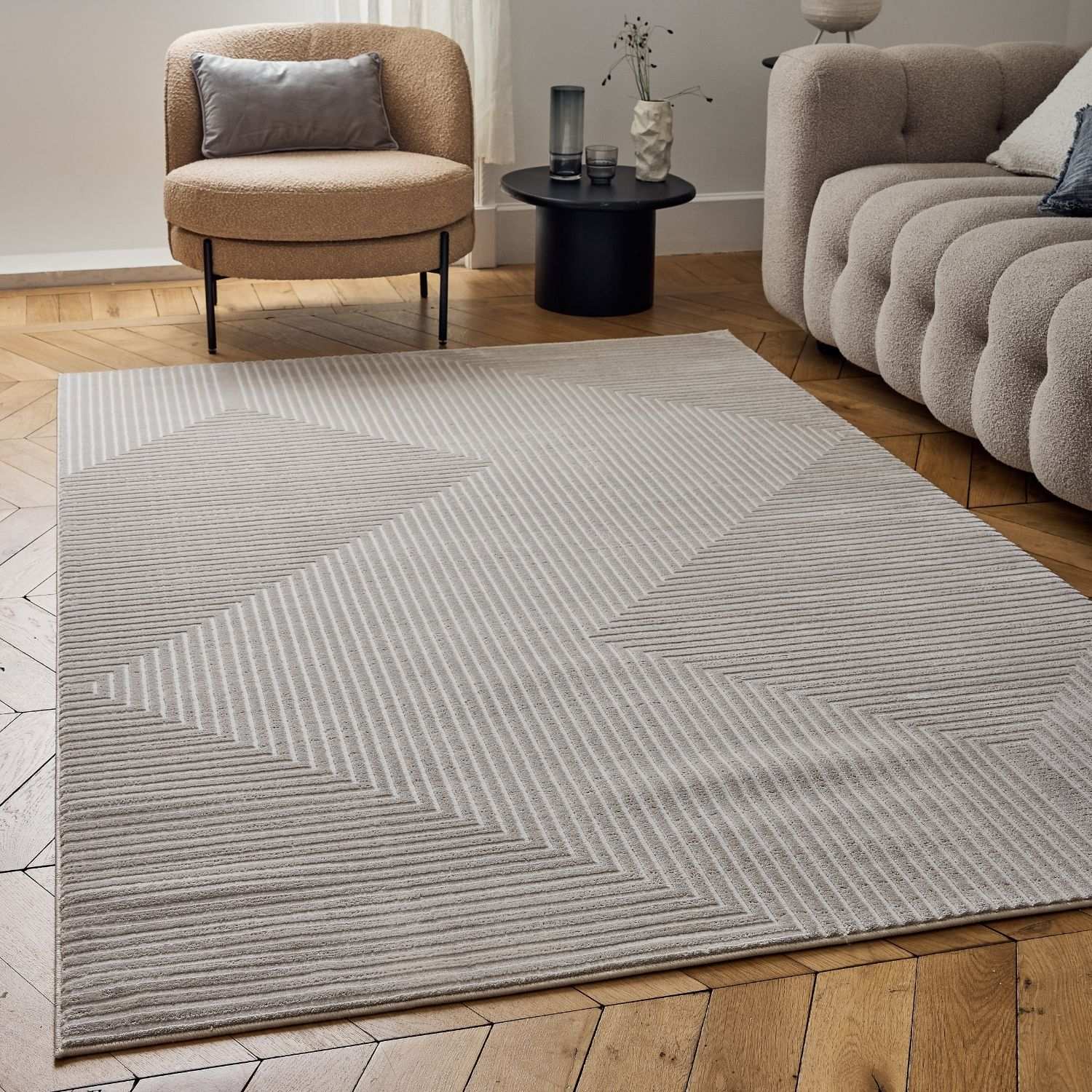 Carmel Beige - Cream Geometric Rug | 6050 - Bargainia.com - 5056584582161 - CRM-BEI-80x150