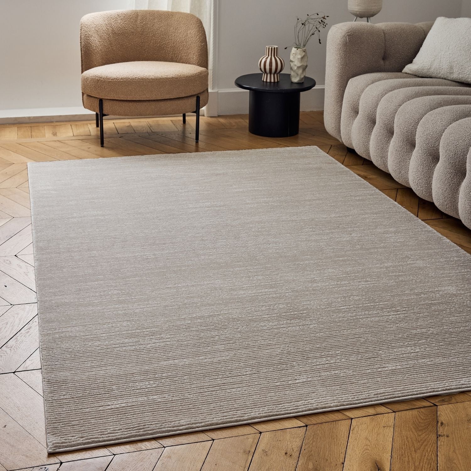 Carmel Beige - Cream Striped Rug | 6020 - Bargainia.com - 