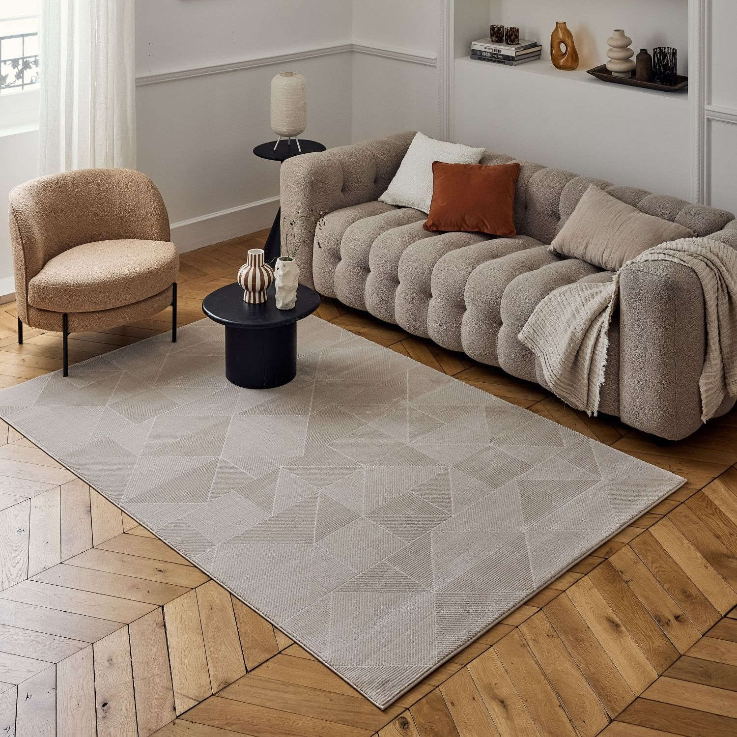 Carmel Beige Rug Abstract | 6000 - Bargainia.com - 5056584581980 - CRM-BG-80x150