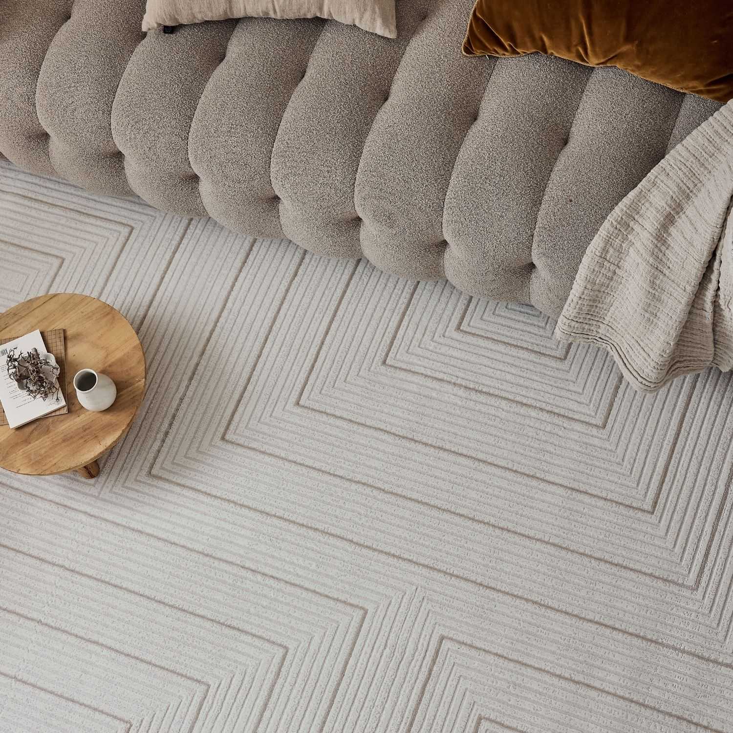 Carmel Cream - Beige Geometric Rug | 6040 - Bargainia.com - 5056584582116 - CRM-BE-80x150