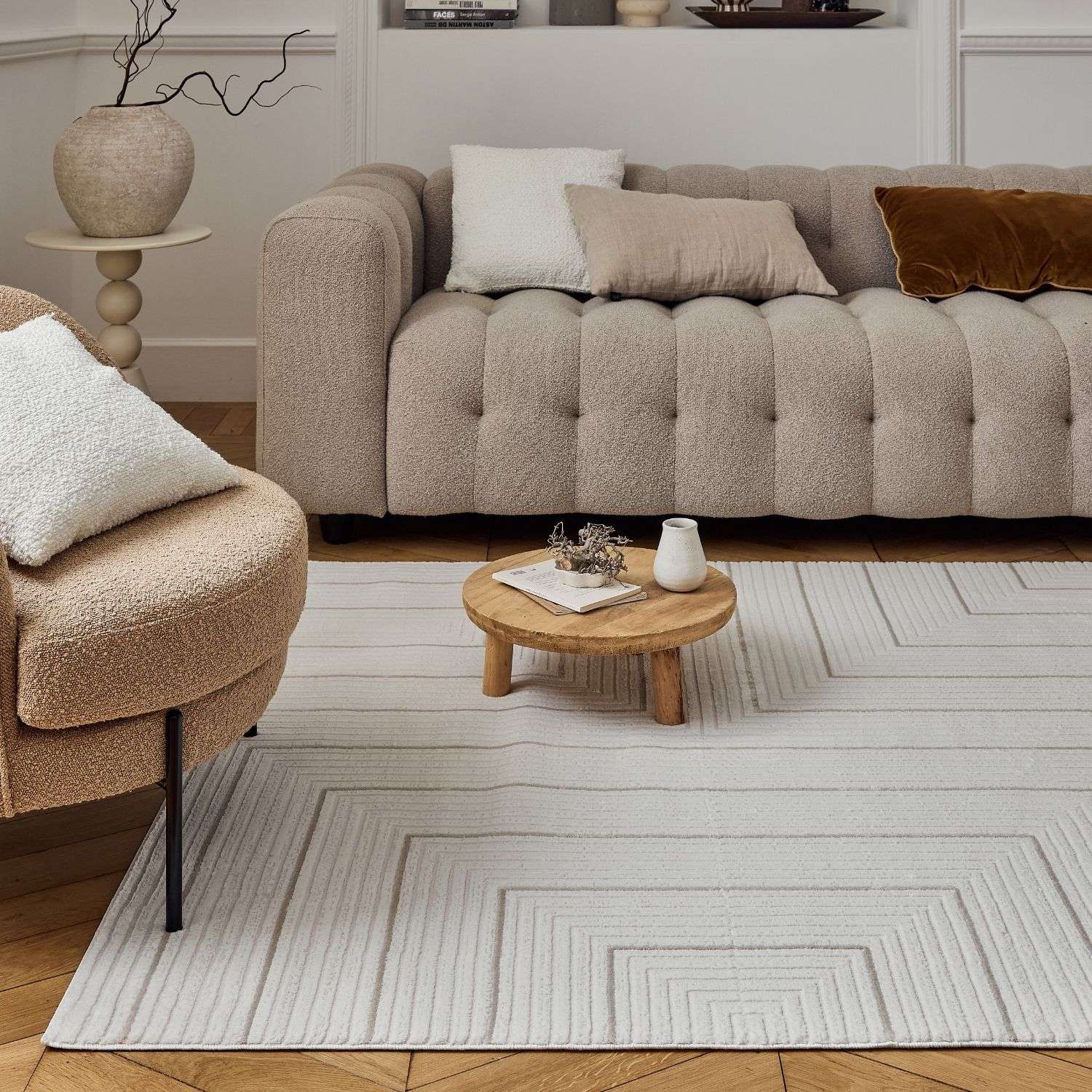 Carmel Cream - Beige Geometric Rug | 6040 - Bargainia.com - 