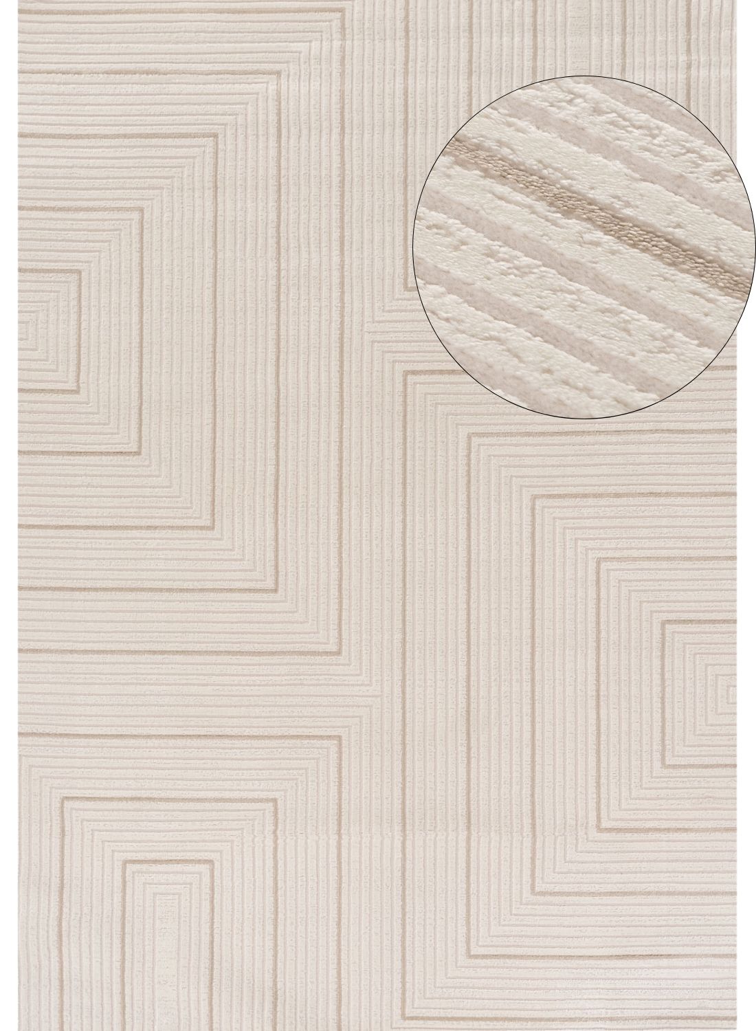 Carmel Cream - Beige Geometric Rug | 6040 - Bargainia.com - 5056584582116 - CRM-BE-80x150