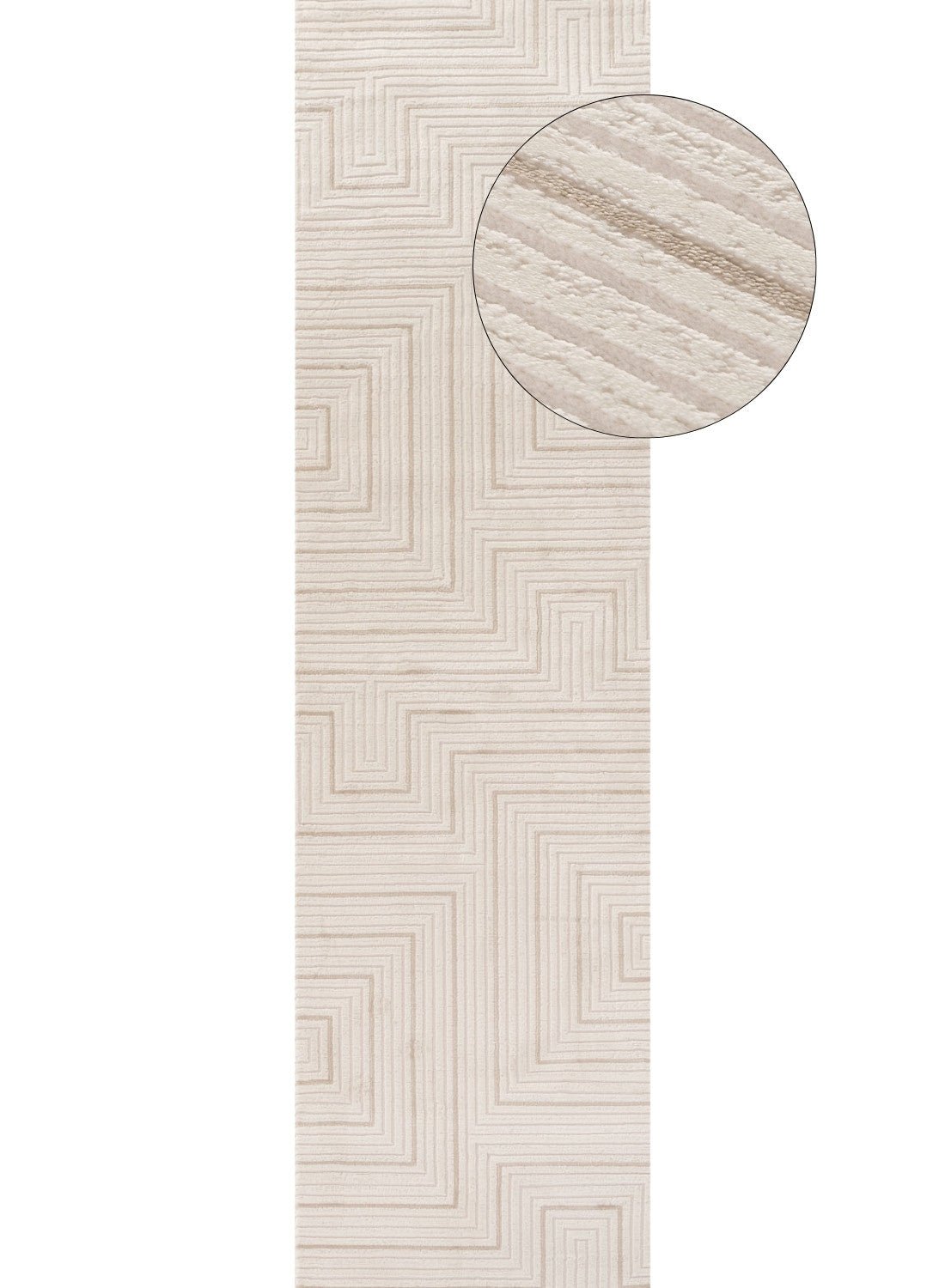 Carmel Cream - Beige Geometric Rug | 6040 - Bargainia.com - 5056584582499 - CRM-BE-80x300