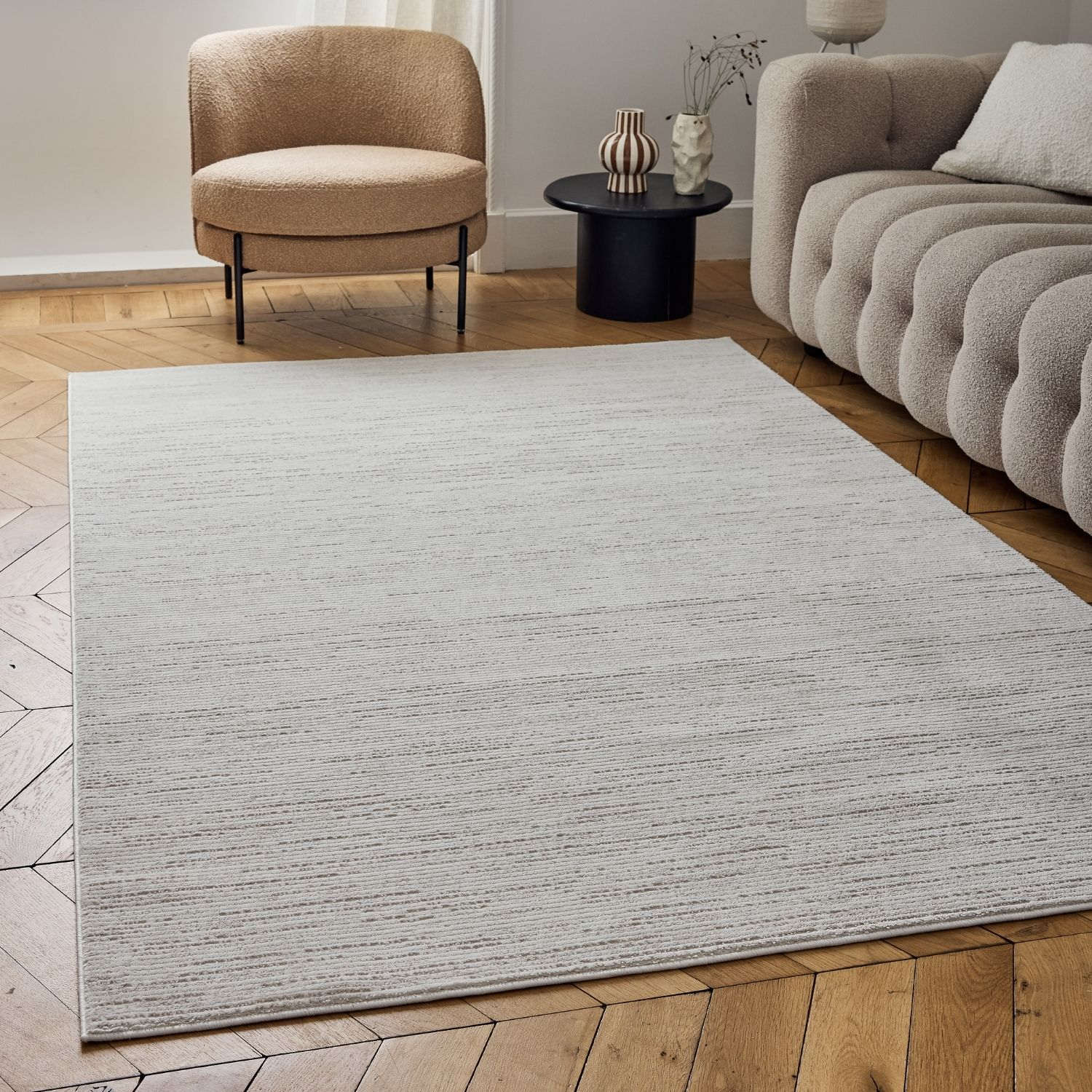 Carmel Cream - Beige Striped Rug | 6010 - Bargainia.com - 