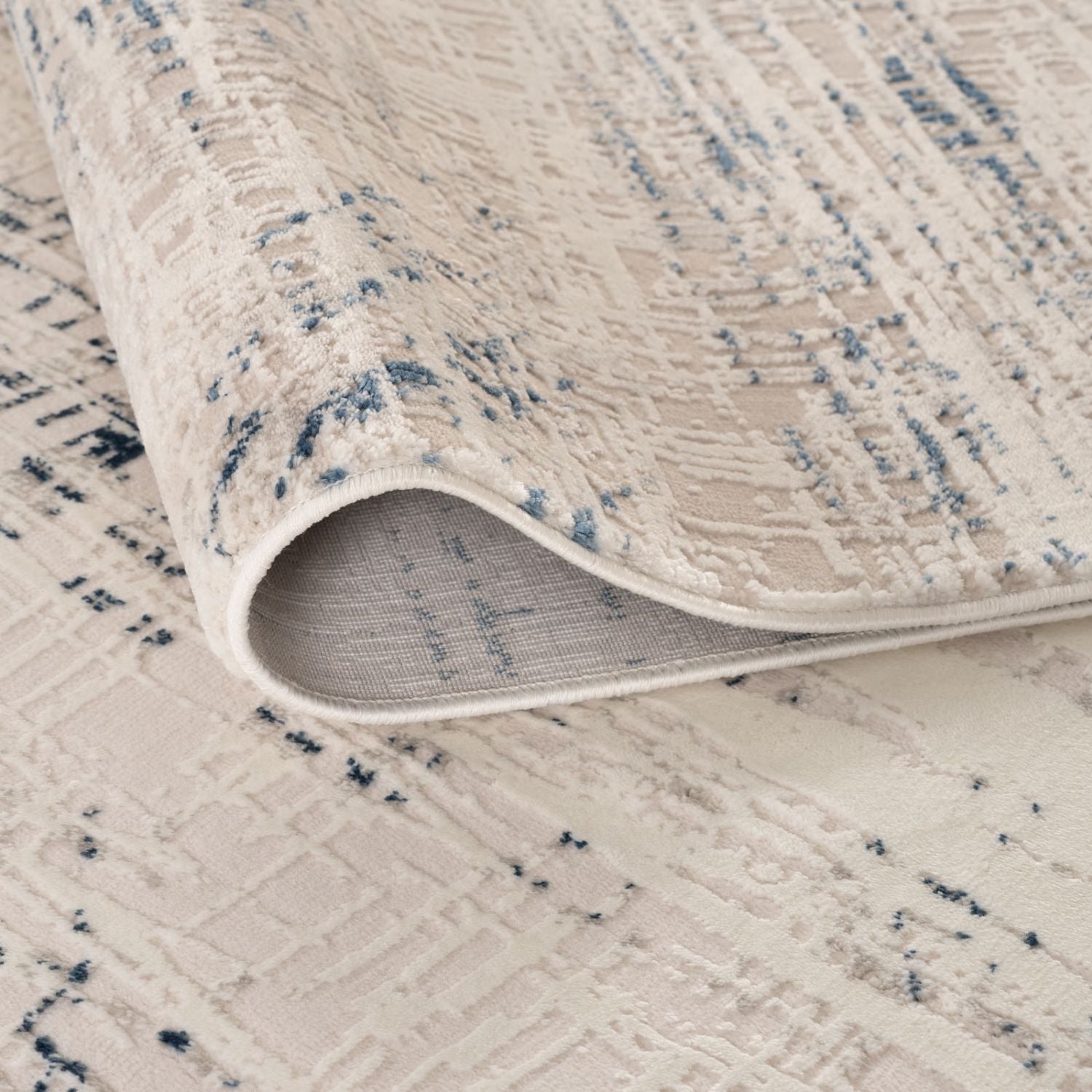 Carmel Cream - Blue Abstract Rug | 6030 - Bargainia.com - 5056584582079 - CRM-CBL-80x150