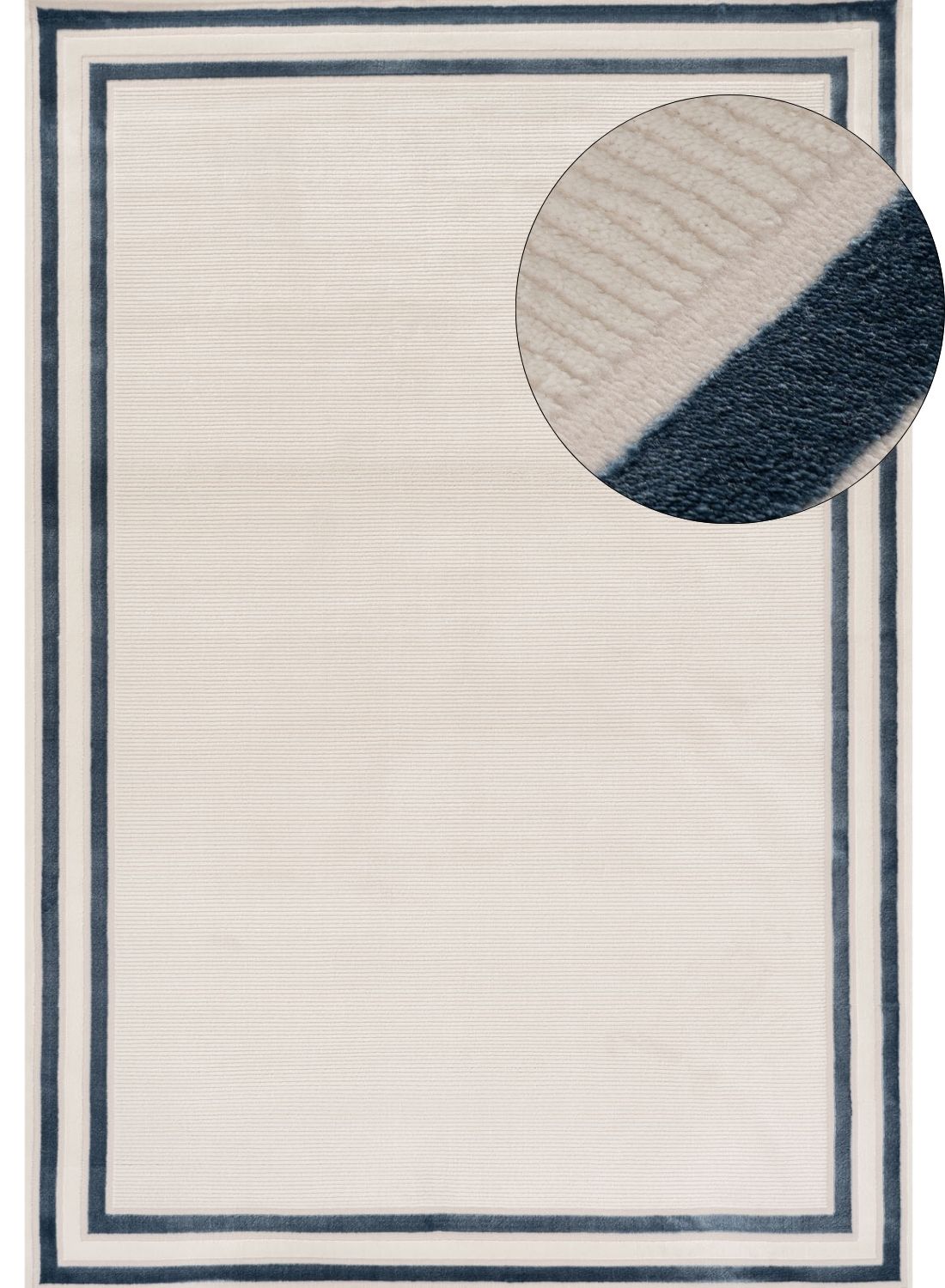 Carmel Cream - Blue Bordered Rug | 6060 - Bargainia.com - 5056584582215 - CRM-BLU-80x150