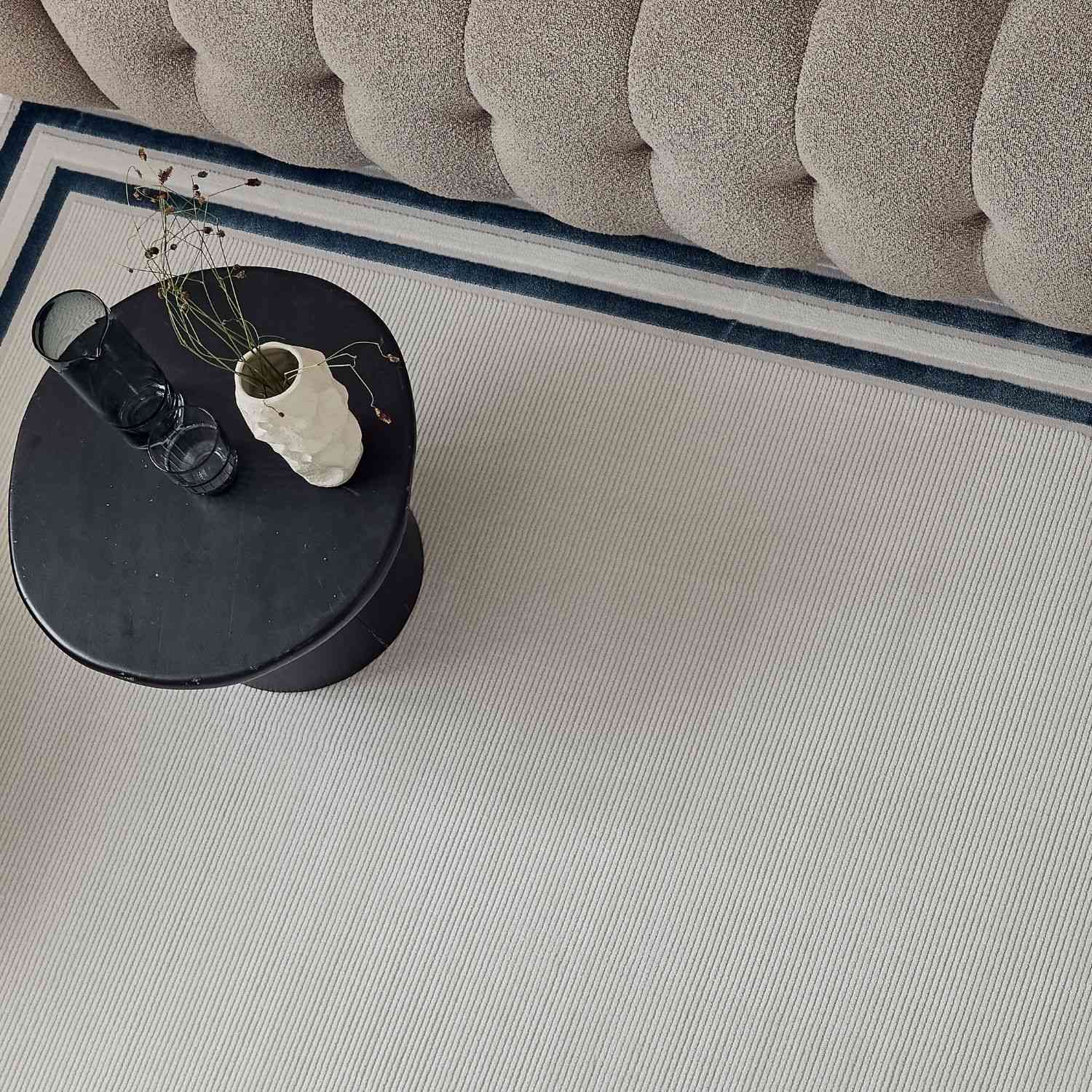 Carmel Cream - Blue Bordered Rug | 6060 - Bargainia.com - 5056584582215 - CRM-BLU-80x150