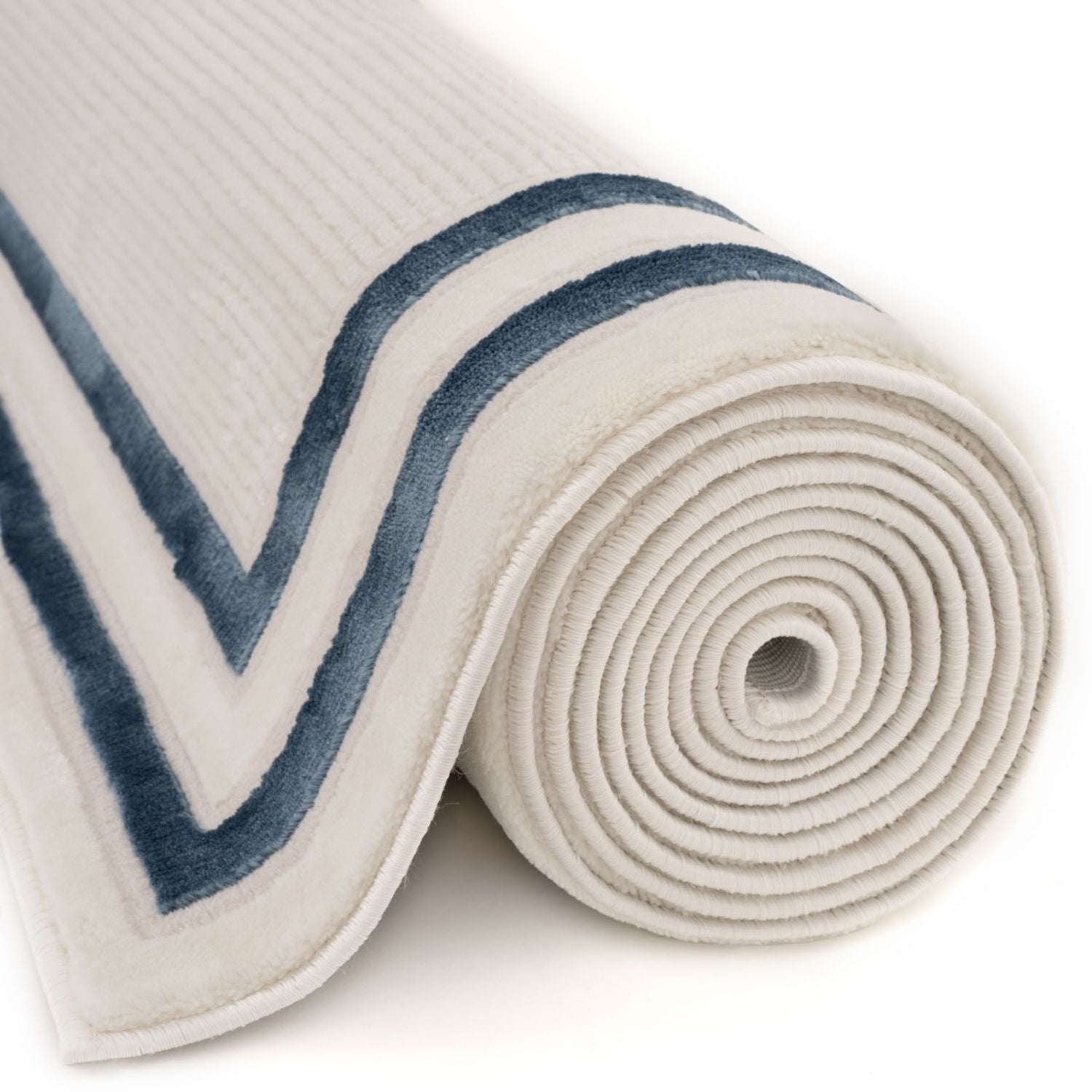Carmel Cream - Blue Bordered Rug | 6060 - Bargainia.com - 