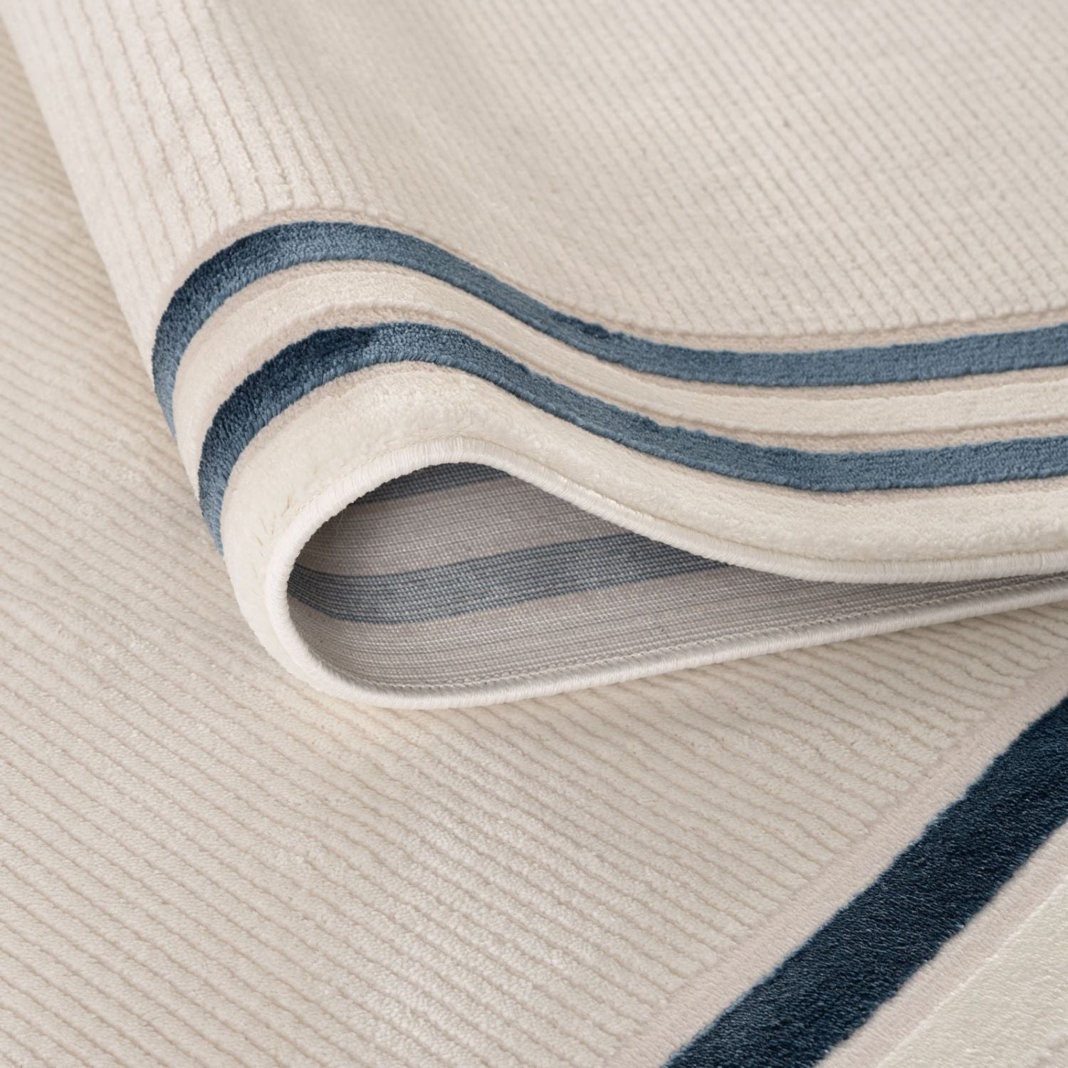 Carmel Cream - Blue Bordered Rug | 6060 - Bargainia.com - 