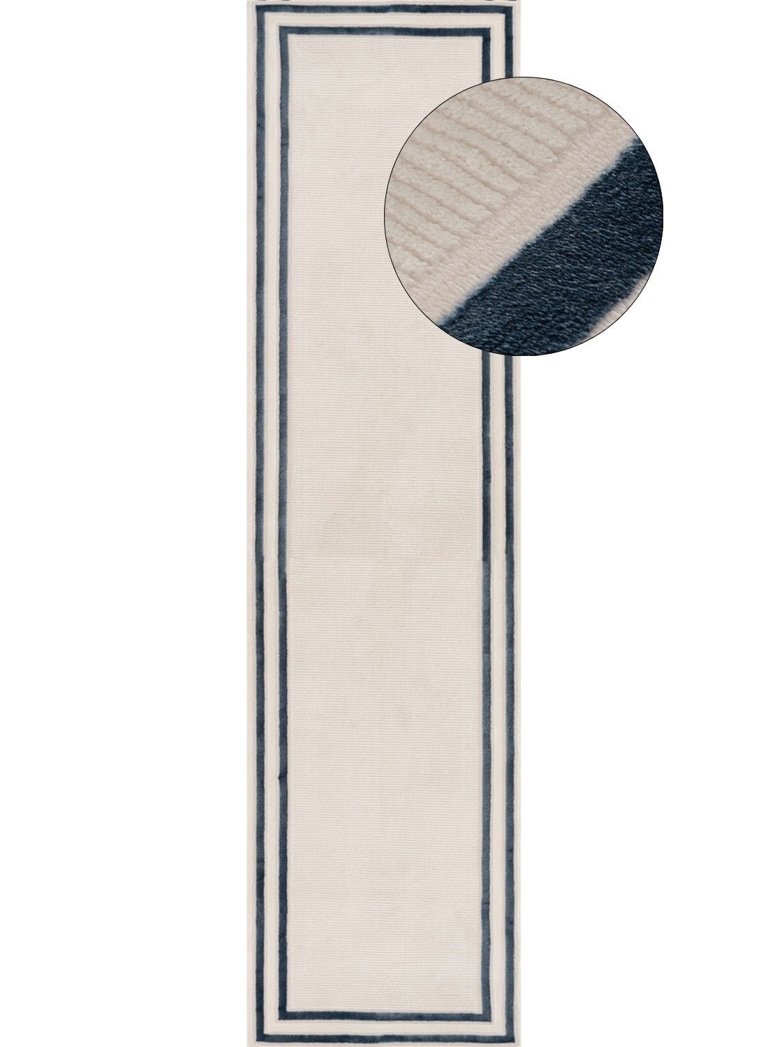 Carmel Cream - Blue Bordered Rug | 6060 - Bargainia.com - 