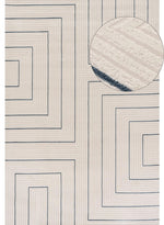 Carmel Cream - Blue Geometric Rug | 6040 - Bargainia.com - 