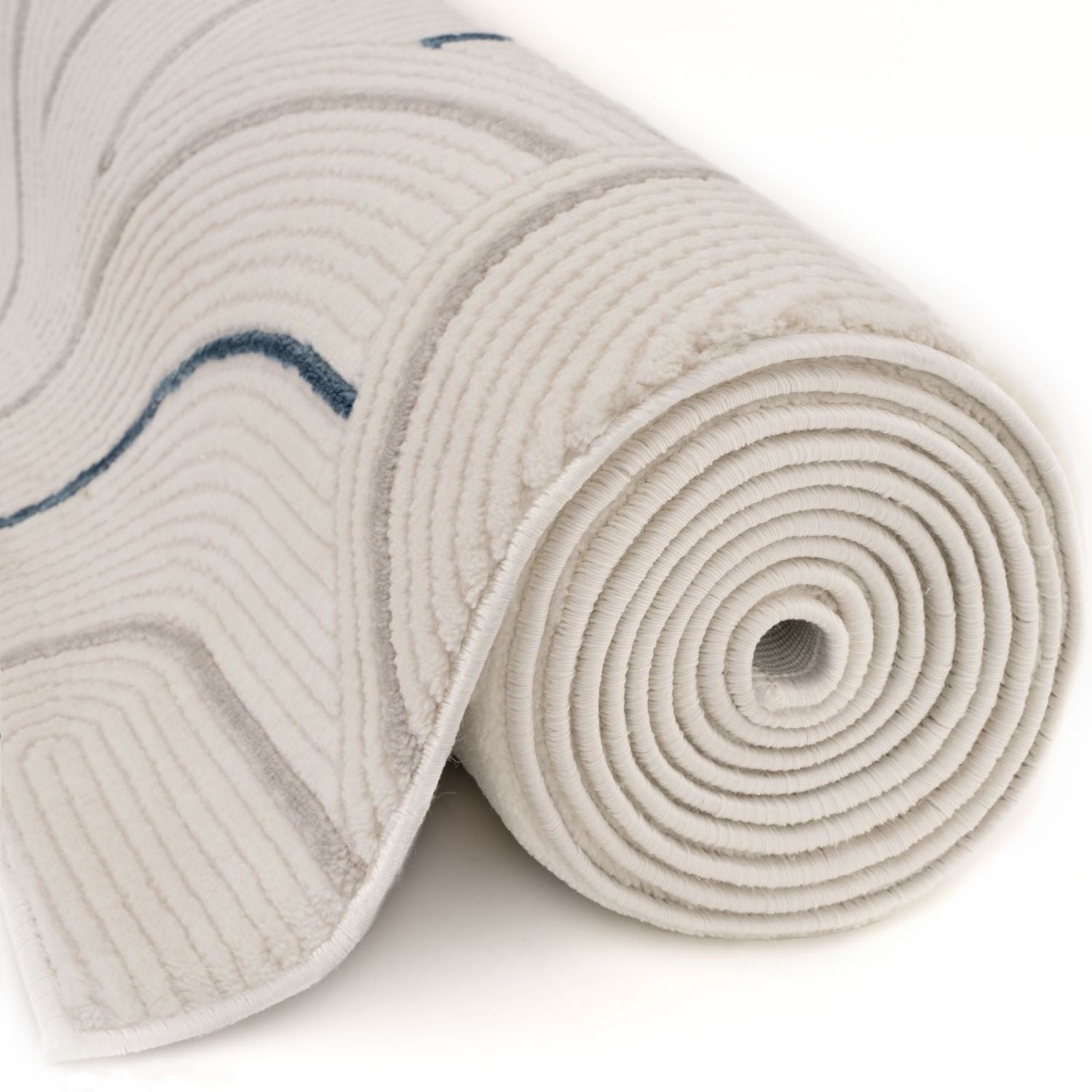 Carmel Cream - Blue Geometric Rug | 6070 - Bargainia.com - 5056584582277 - CRM-CBU-80x150