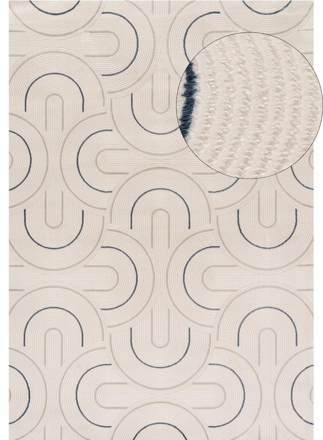 Carmel Cream - Blue Geometric Rug | 6070 - Bargainia.com - 