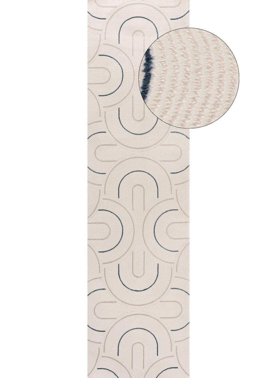 Carmel Cream - Blue Geometric Rug | 6070 - Bargainia.com - 5056584582659 - CRM-CBU-80x300