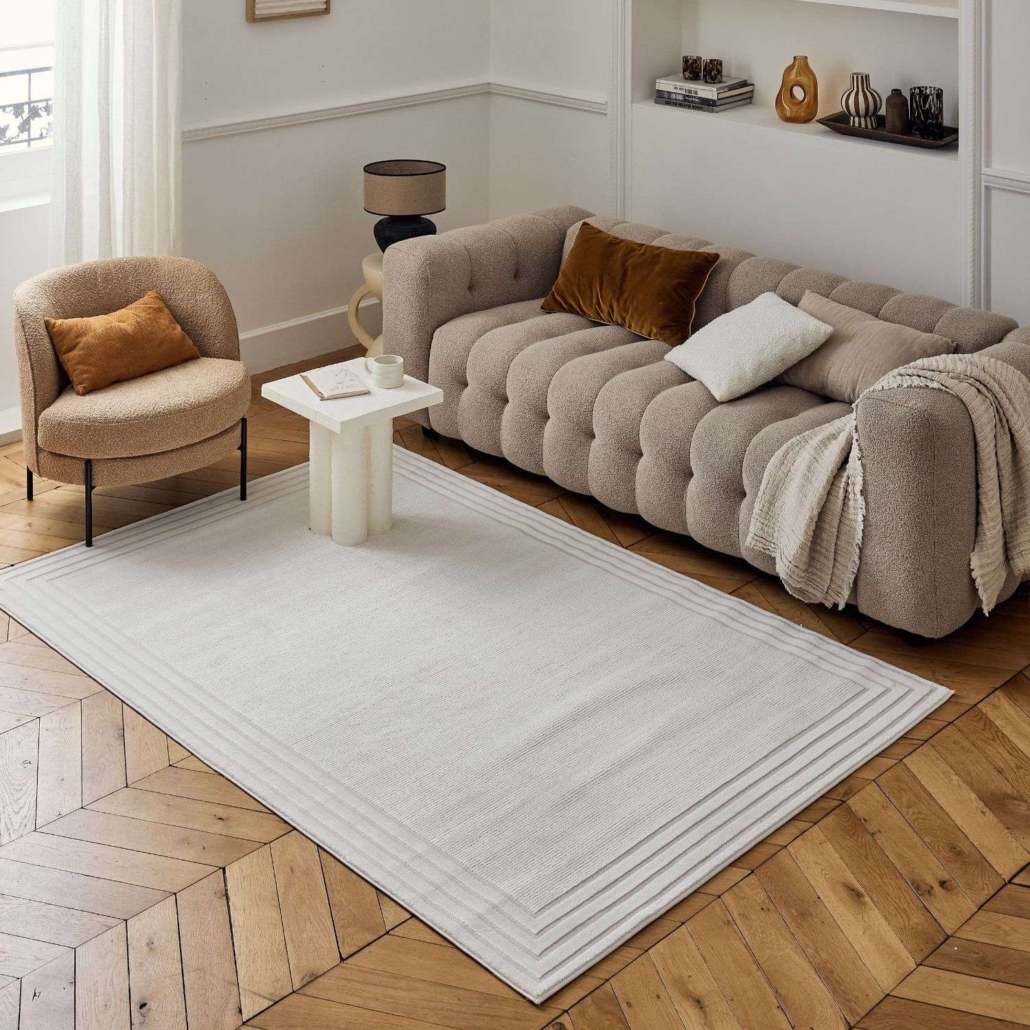 Carmel Cream Bordered Rug | 6060 - Bargainia.com - 