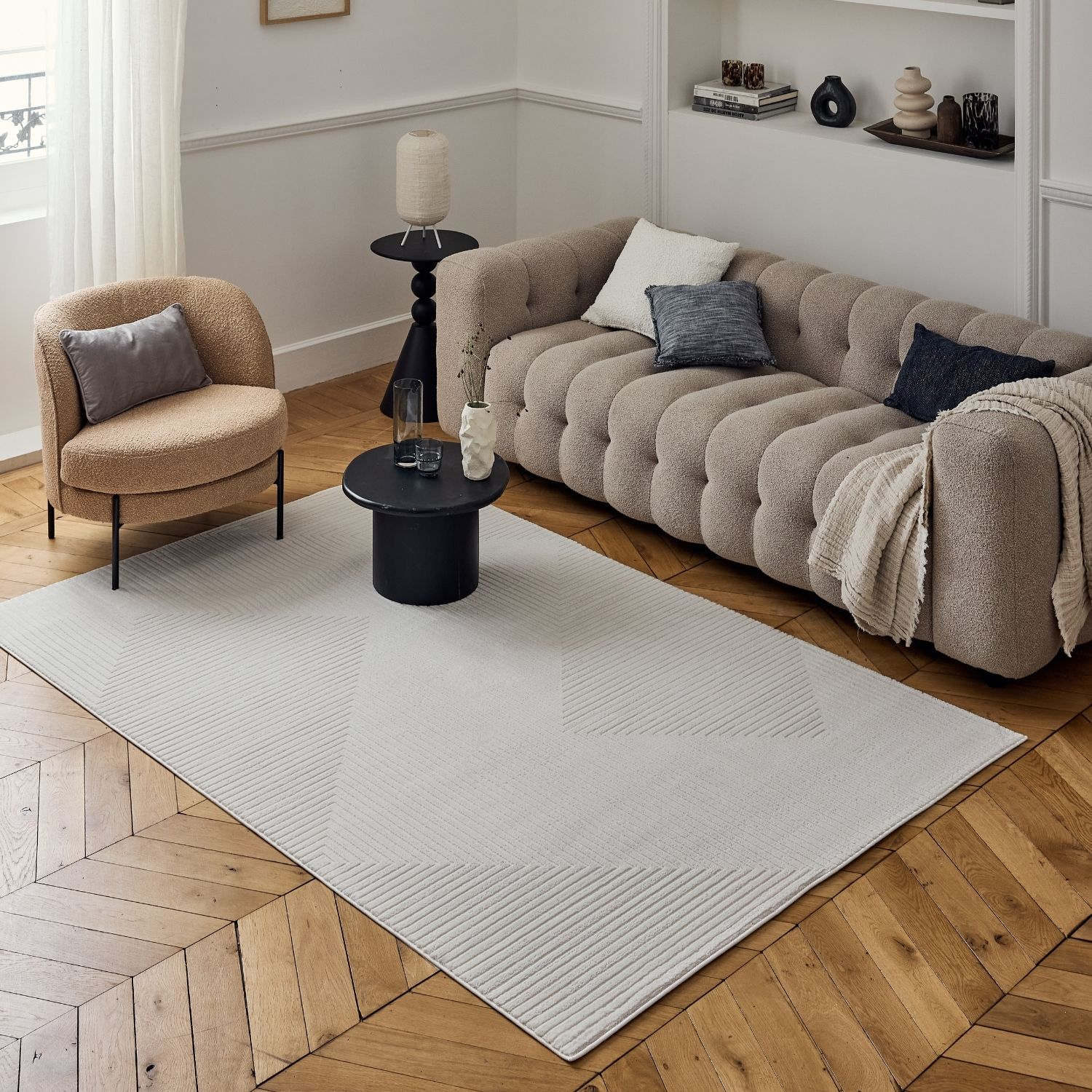 Carmel Cream Geometric Rug | 6040 - Bargainia.com - 5056584582109 - CRM-CM-80x150