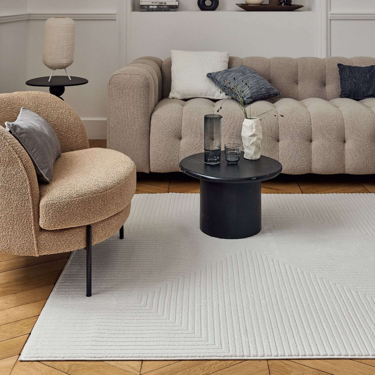 Carmel Cream Geometric Rug | 6040 - Bargainia.com - 5056584582109 - CRM-CM-80x150