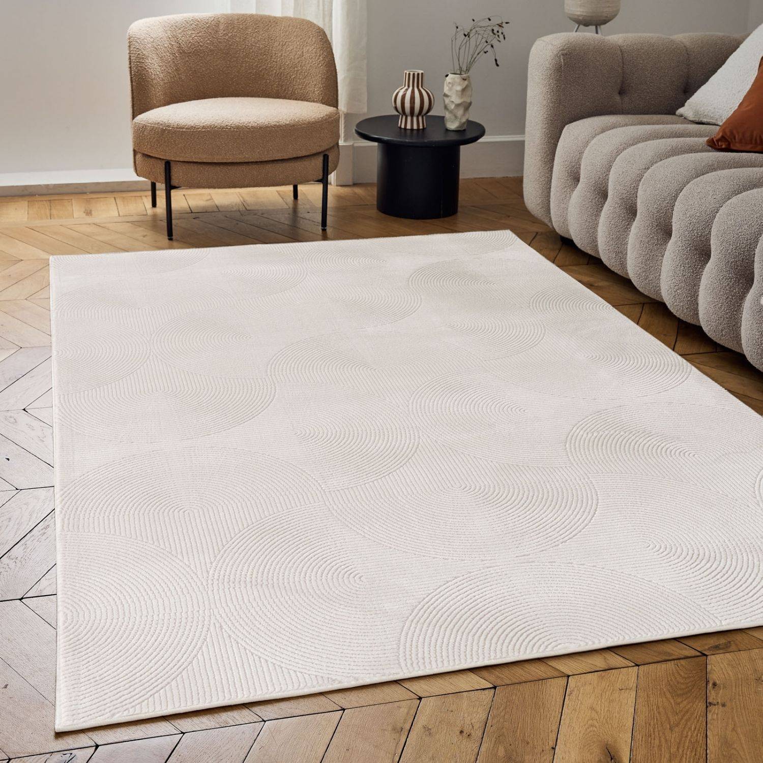 Carmel Cream Geometric Rug | 6070 - Bargainia.com - 5056584582246 - CRM-CREAM-80x150