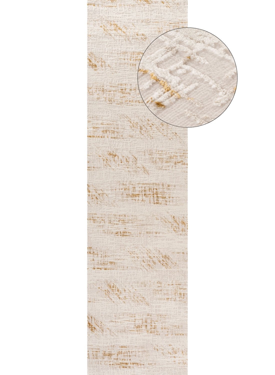 Carmel Cream - Gold Abstract Rug | 6030 - Bargainia.com - 5056584582475 - CRM-GLD-80x300