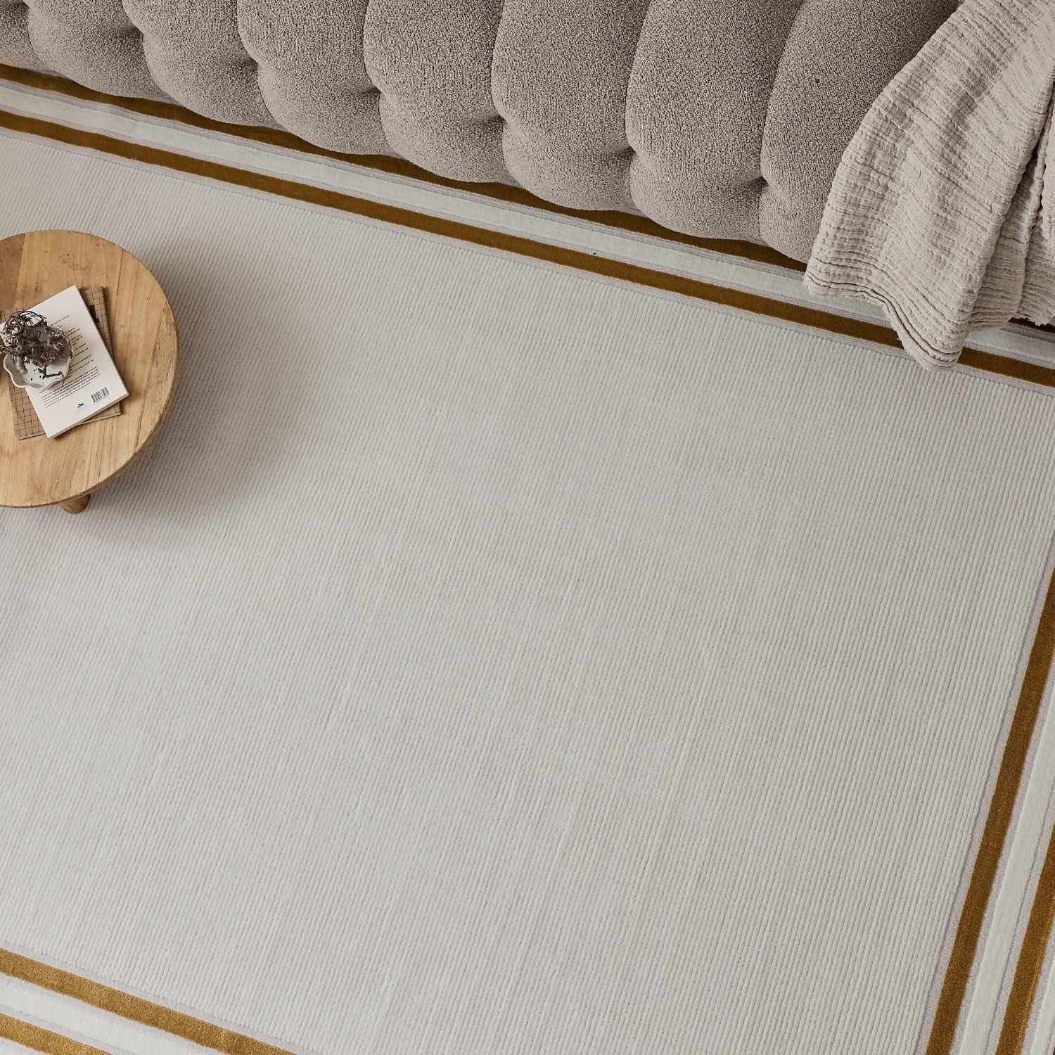 Carmel Cream - Gold Bordered Rug | 6060 - Bargainia.com - 5056584582239 - CRM-CRG-80x150