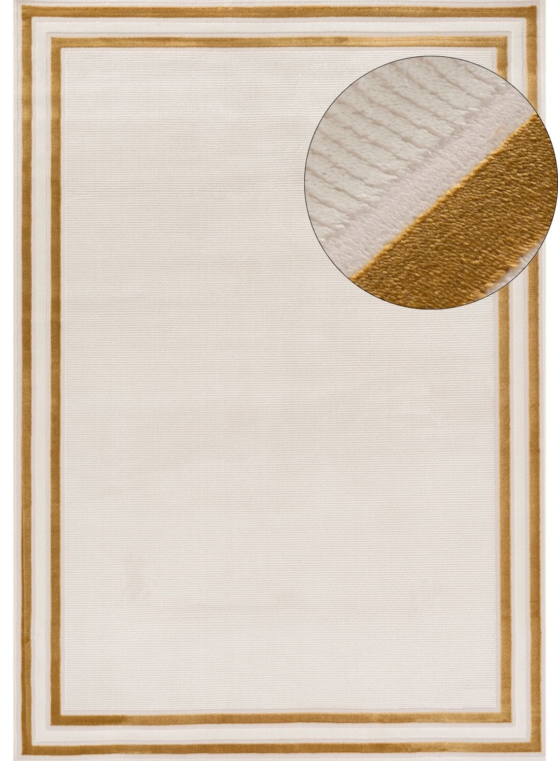 Carmel Cream - Gold Bordered Rug | 6060 - Bargainia.com - 