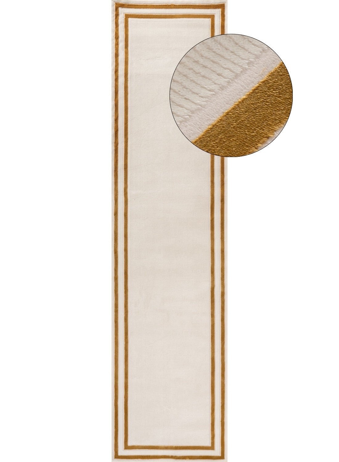 Carmel Cream - Gold Bordered Rug | 6060 - Bargainia.com - 5056584582611 - CRM-CRG-80x300