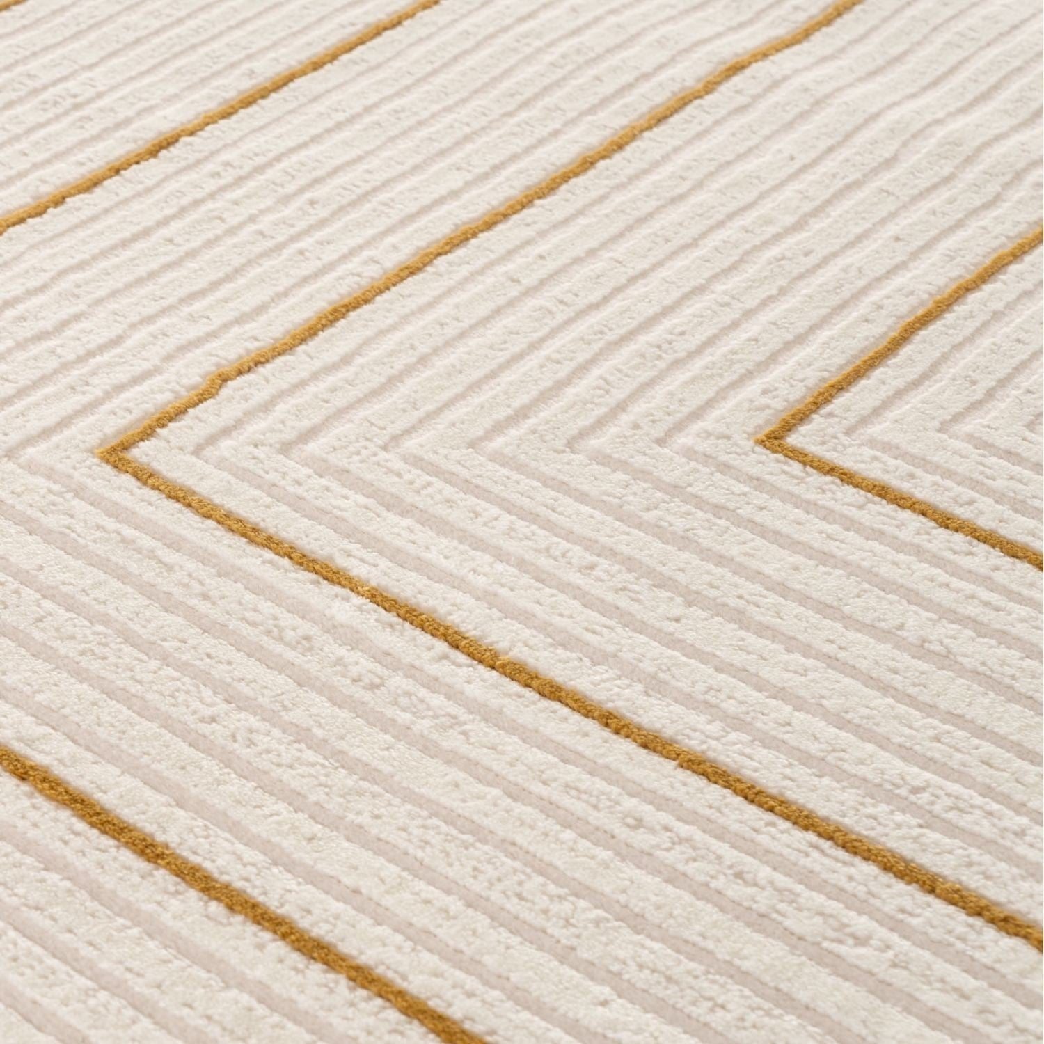 Carmel Cream - Gold Geometric Rug | 6040 - Bargainia.com - 5056584582154 - CRM-CGL-80x150