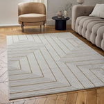 Carmel Cream - Gold Geometric Rug | 6040 - Bargainia.com - 