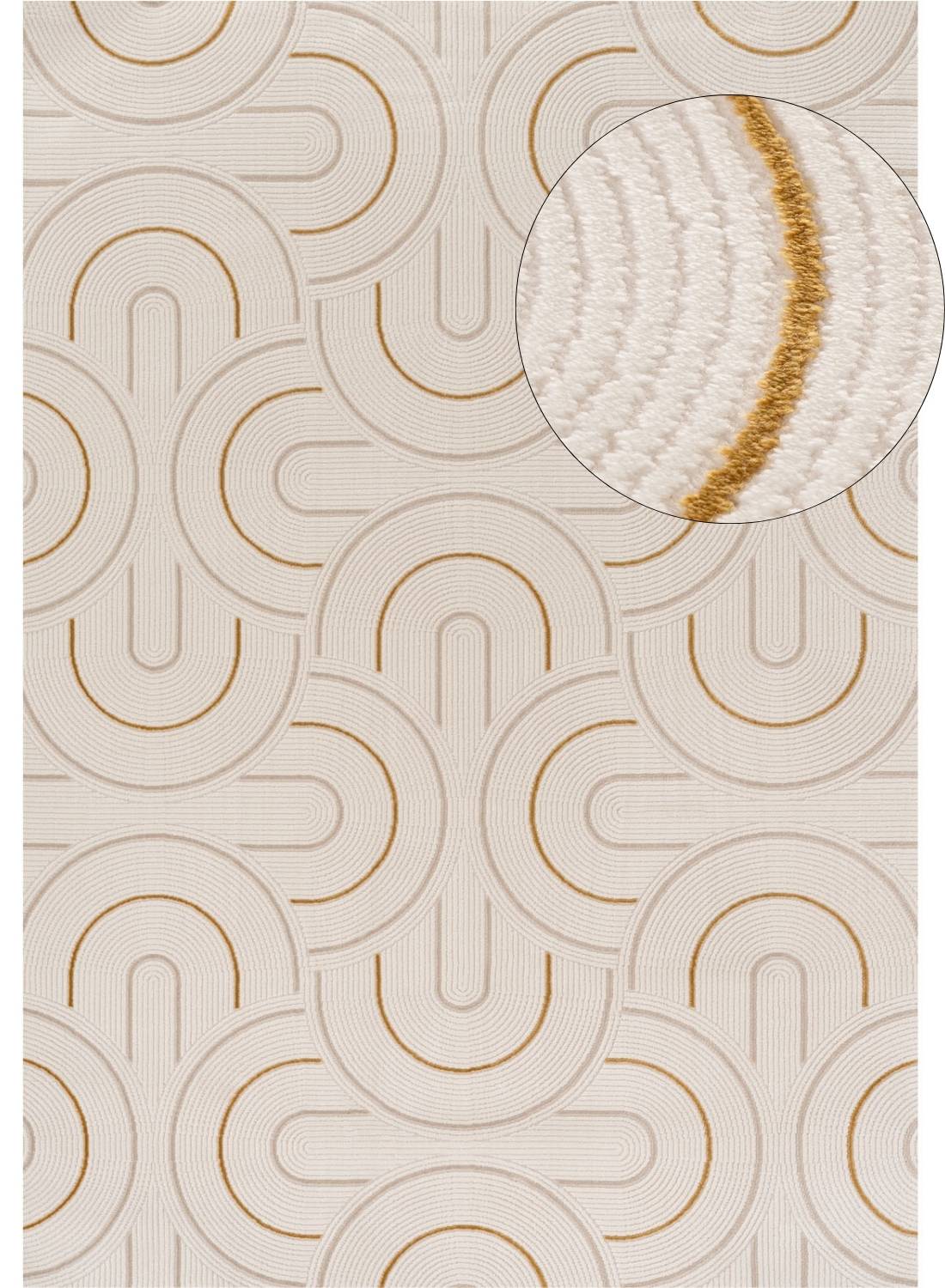 Carmel Cream - Gold Geometric Rug | 6070 - Bargainia.com - 