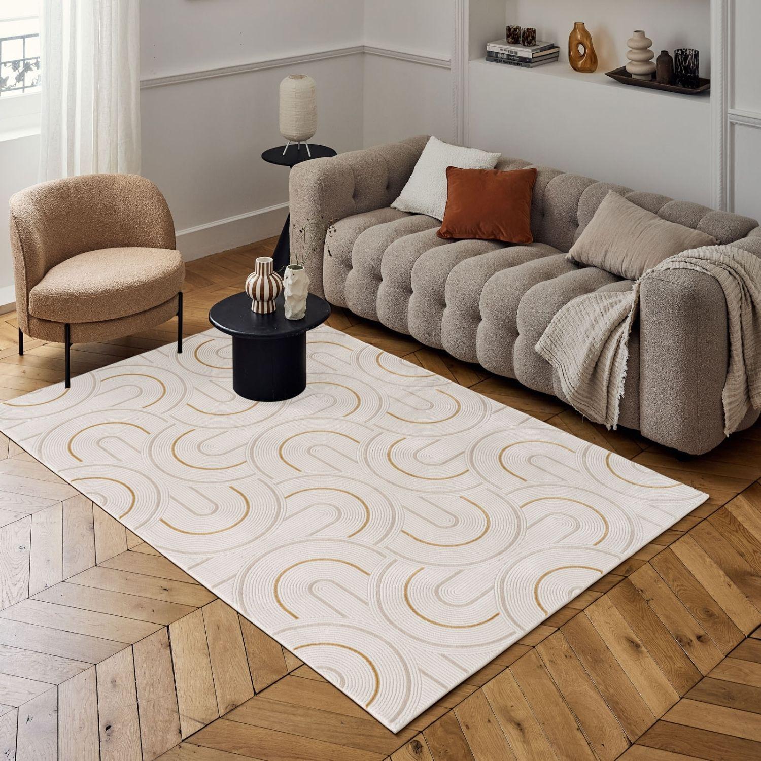 Carmel Cream - Gold Geometric Rug | 6070 - Bargainia.com - 
