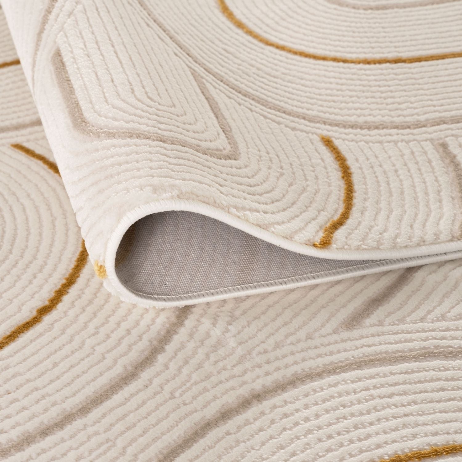 Carmel Cream - Gold Geometric Rug | 6070 - Bargainia.com - 5056584582291 - CRM-CGD-80x150