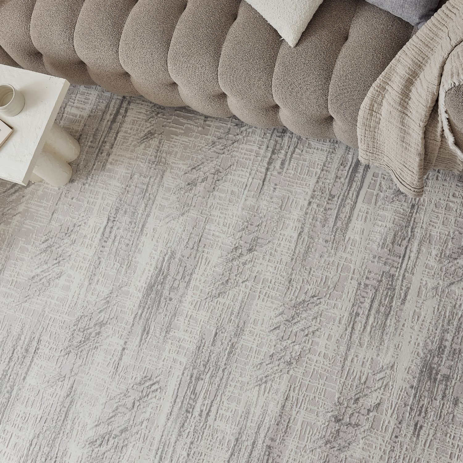 Carmel Cream - Grey Abstract Rug | 6030 - Bargainia.com - 5056584582062 - CRM-CGR-80x150