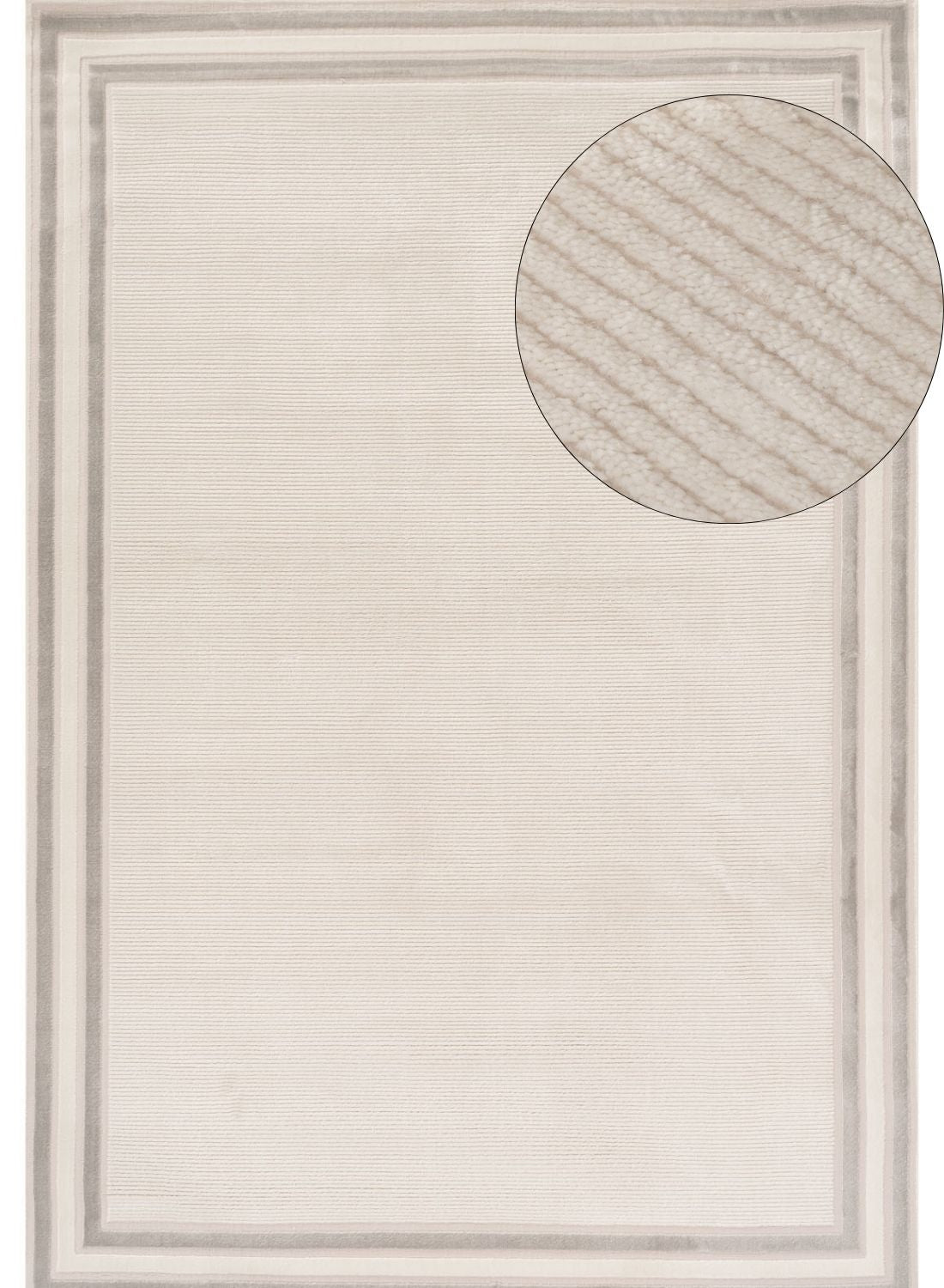 Carmel Cream - Grey Bordered Rug | 6060 - Bargainia.com - 