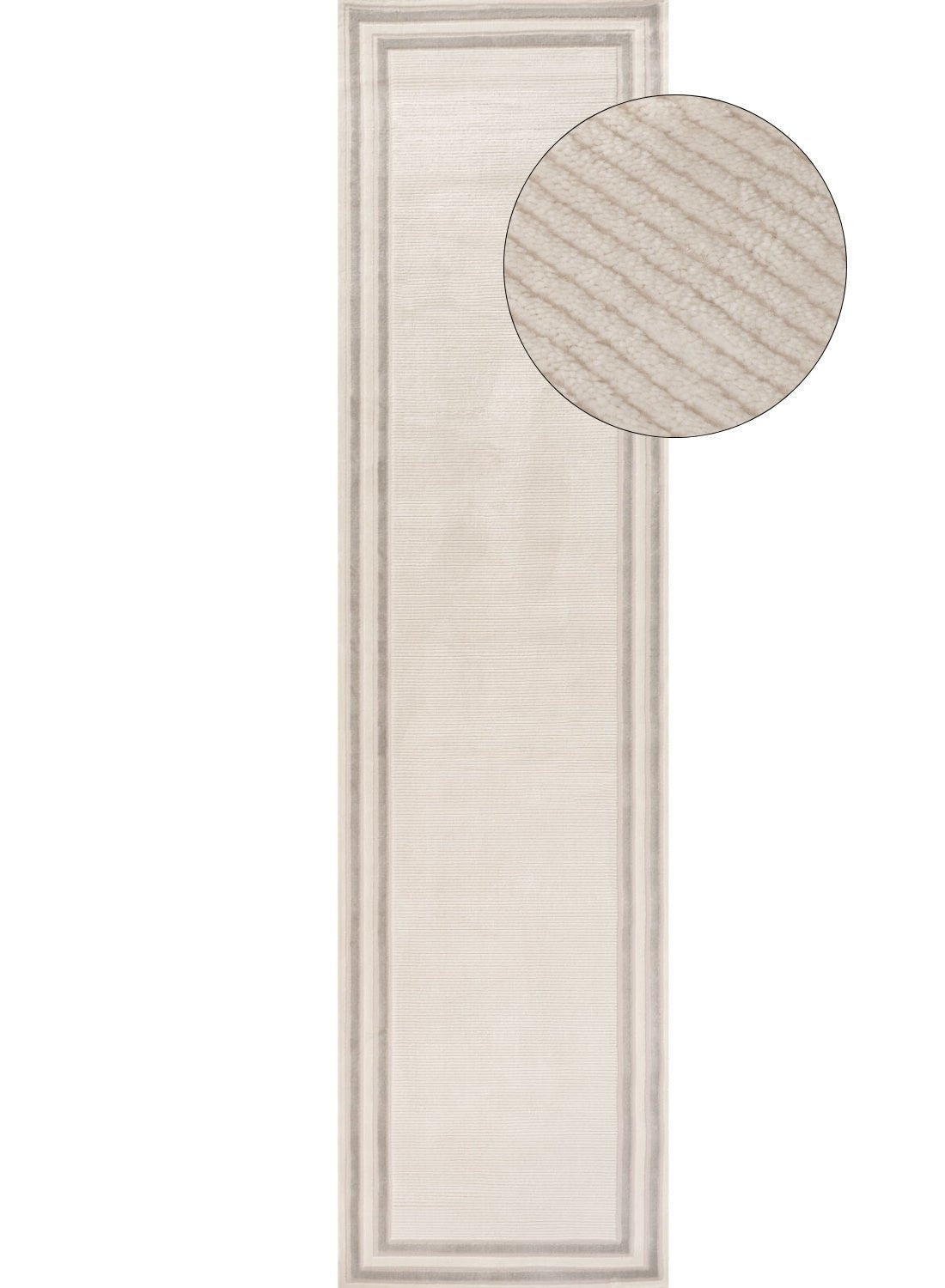 Carmel Cream - Grey Bordered Rug | 6060 - Bargainia.com - 5056584582581 - CRM-GRY-80x300