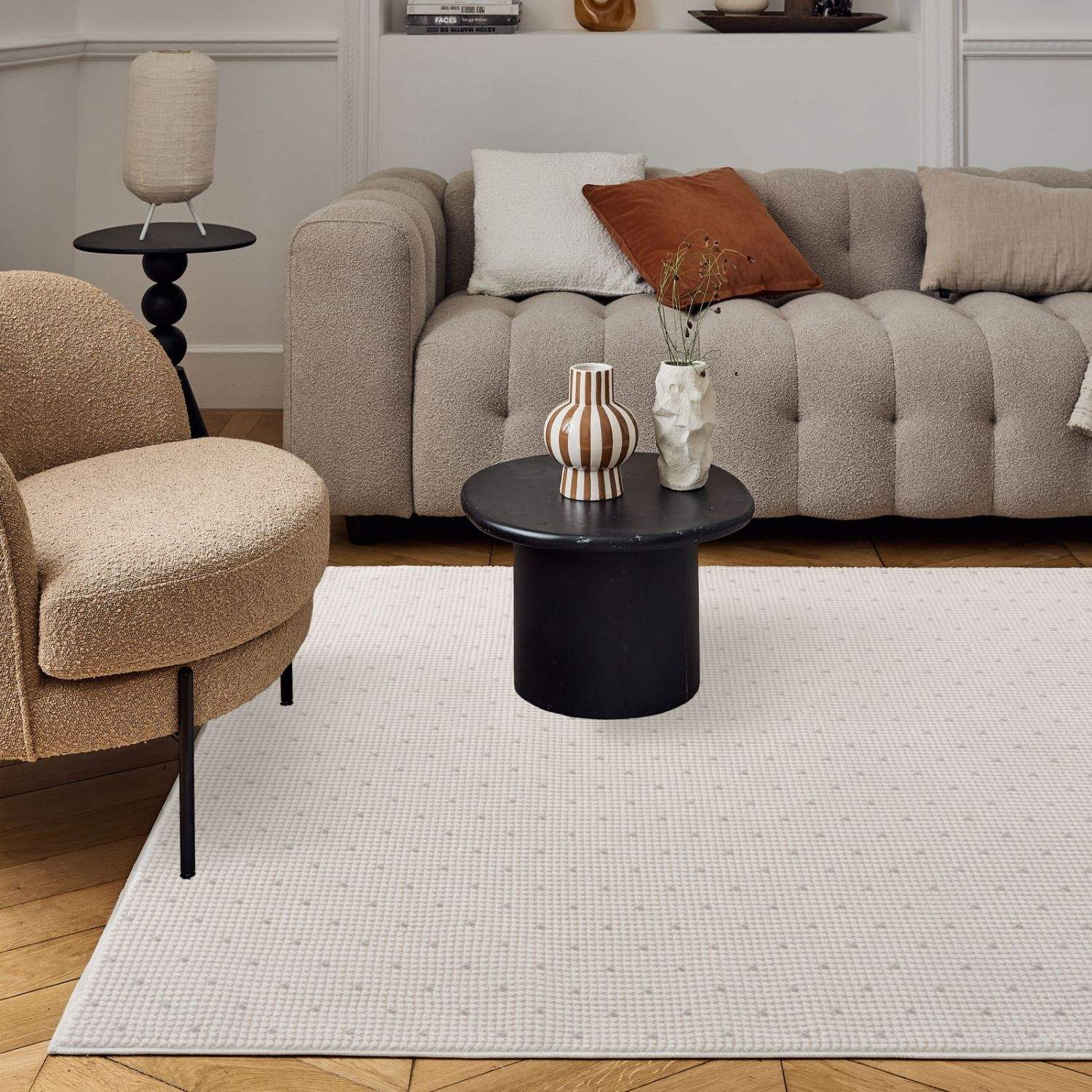 Carmel Cream - Grey Dots Rug | 6080 - Bargainia.com - 