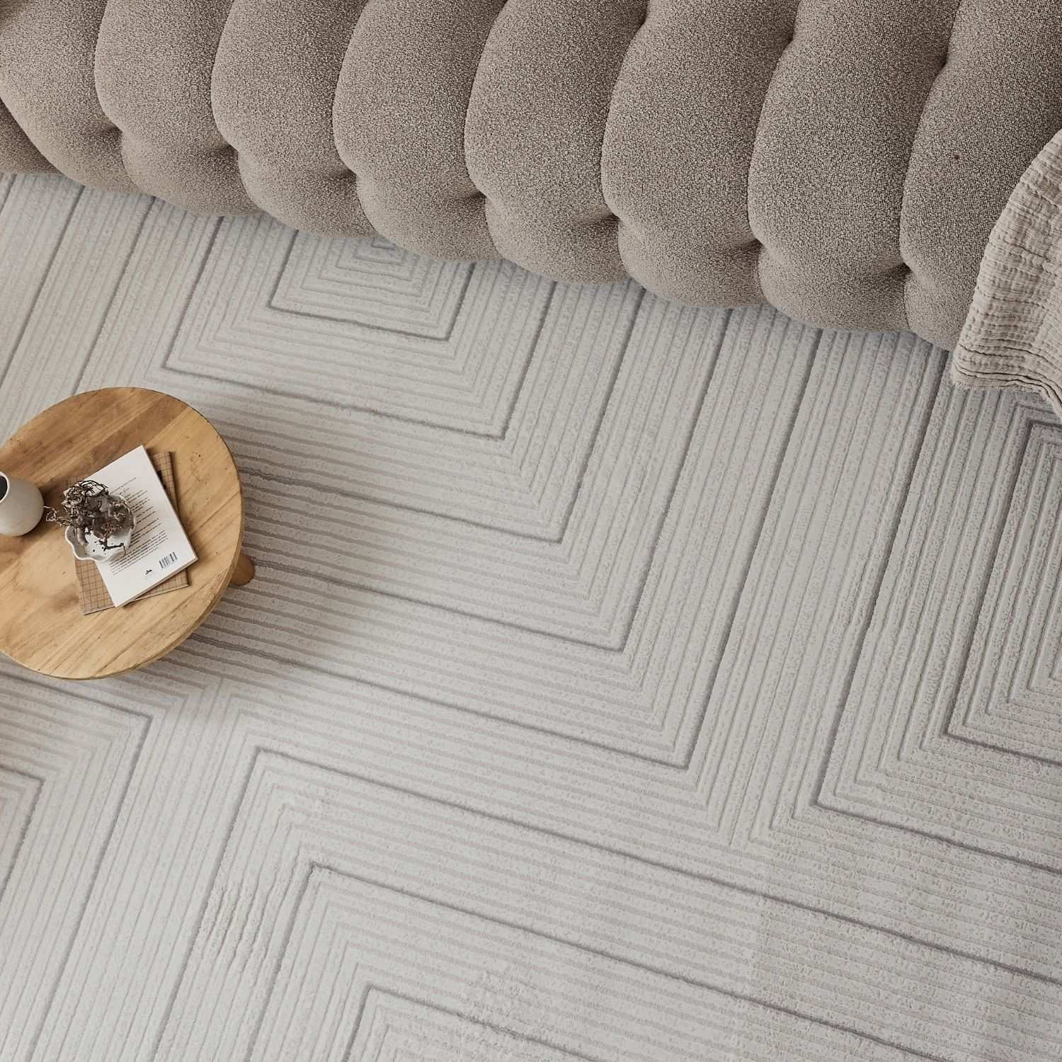 Carmel Cream - Grey Geometric Rug | 6040 - Bargainia.com - 