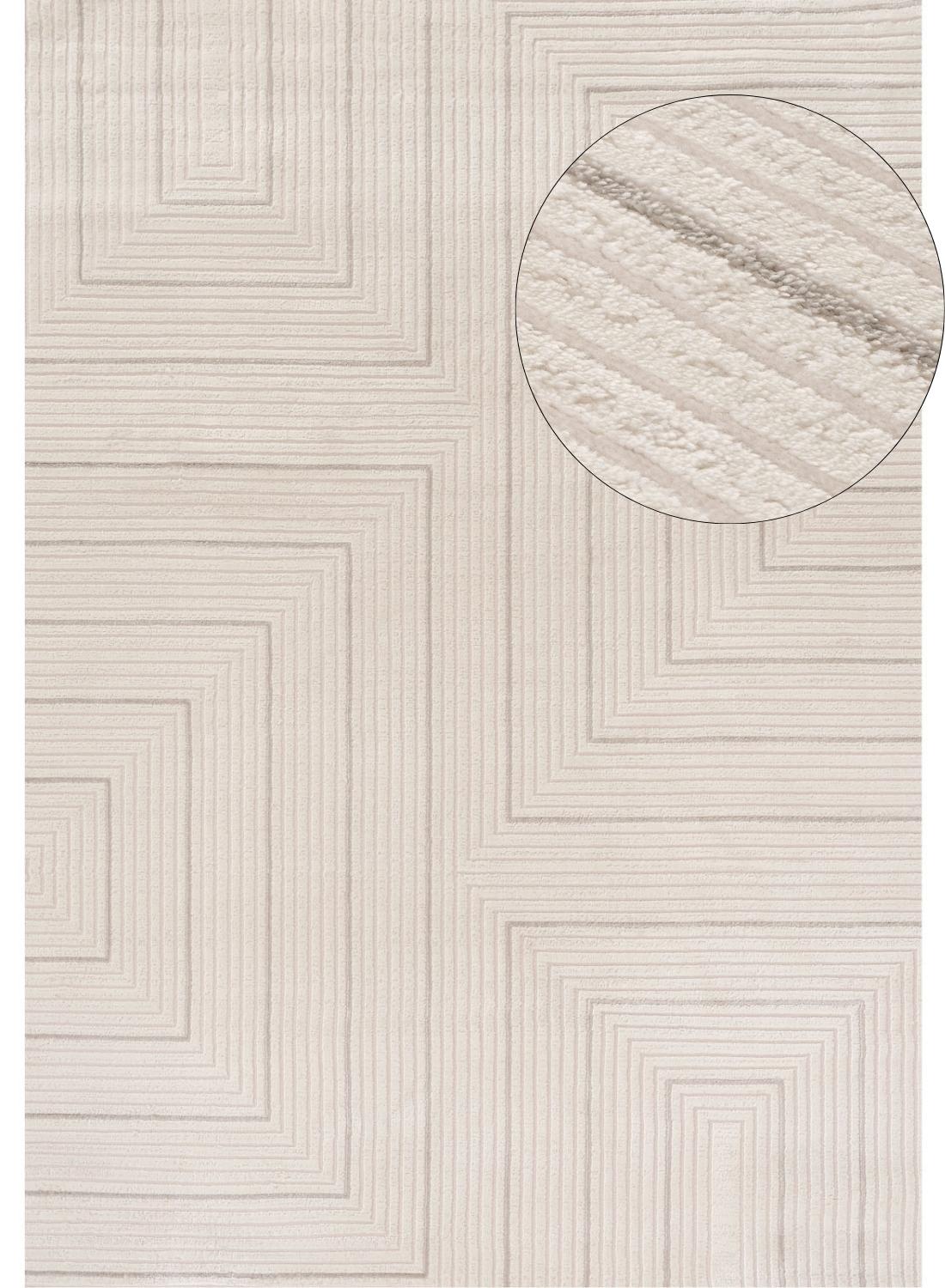Carmel Cream - Grey Geometric Rug | 6040 - Bargainia.com - 5056584582123 - CRM-GRE-80x150