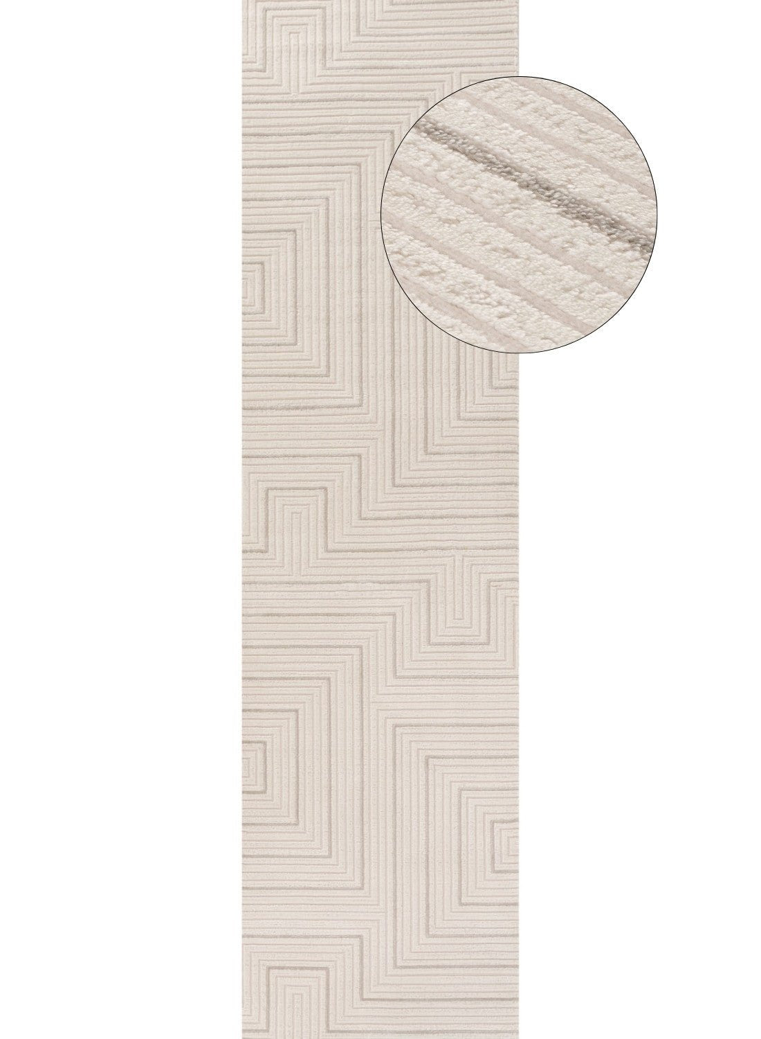 Carmel Cream - Grey Geometric Rug | 6040 - Bargainia.com - 5056584582505 - CRM-GRE-80x300