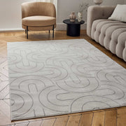 Carmel Cream - Grey Geometric Rug | 6070 - Bargainia.com - 5056584582260 - CRM-CG-80x150