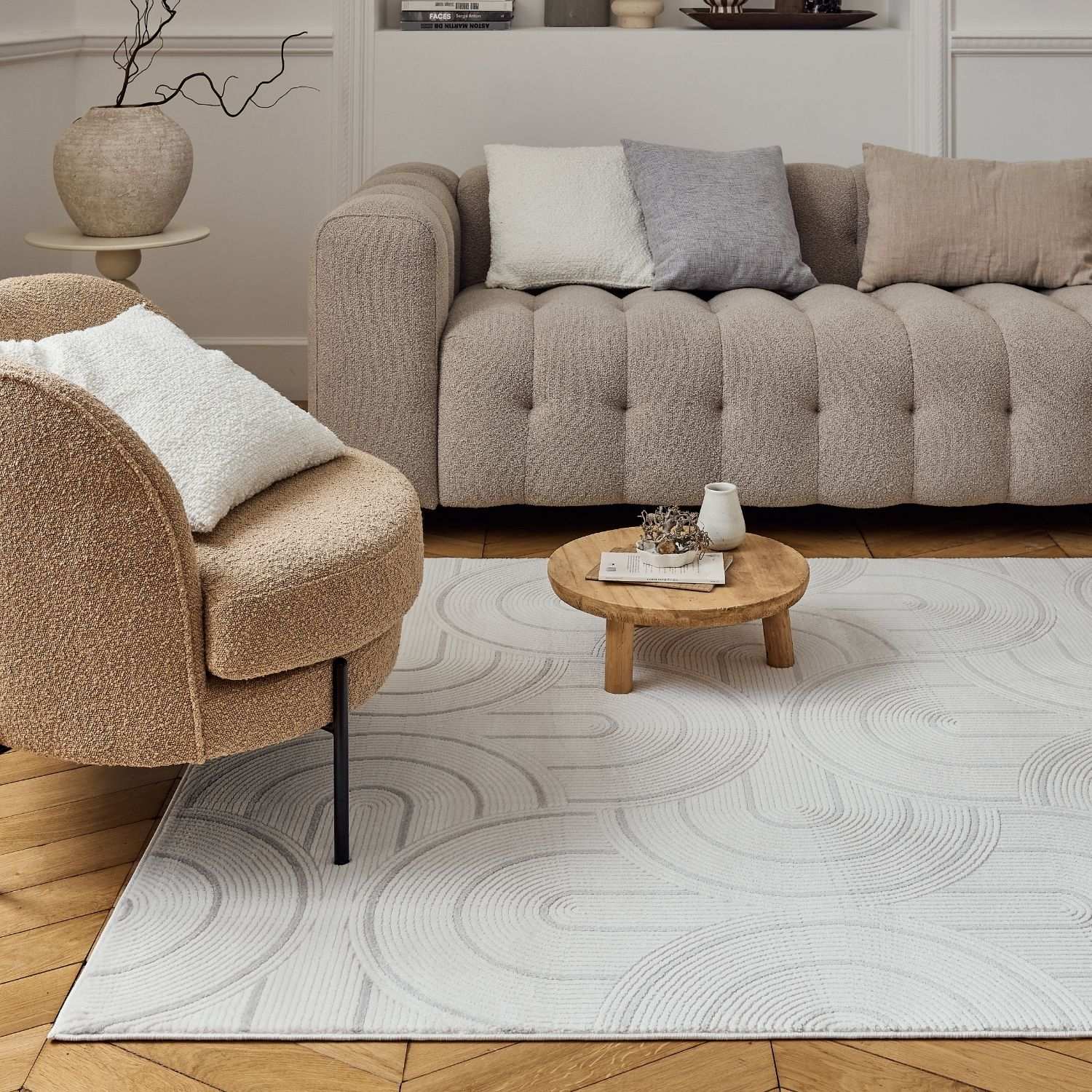 Carmel Cream - Grey Geometric Rug | 6070 - Bargainia.com - 