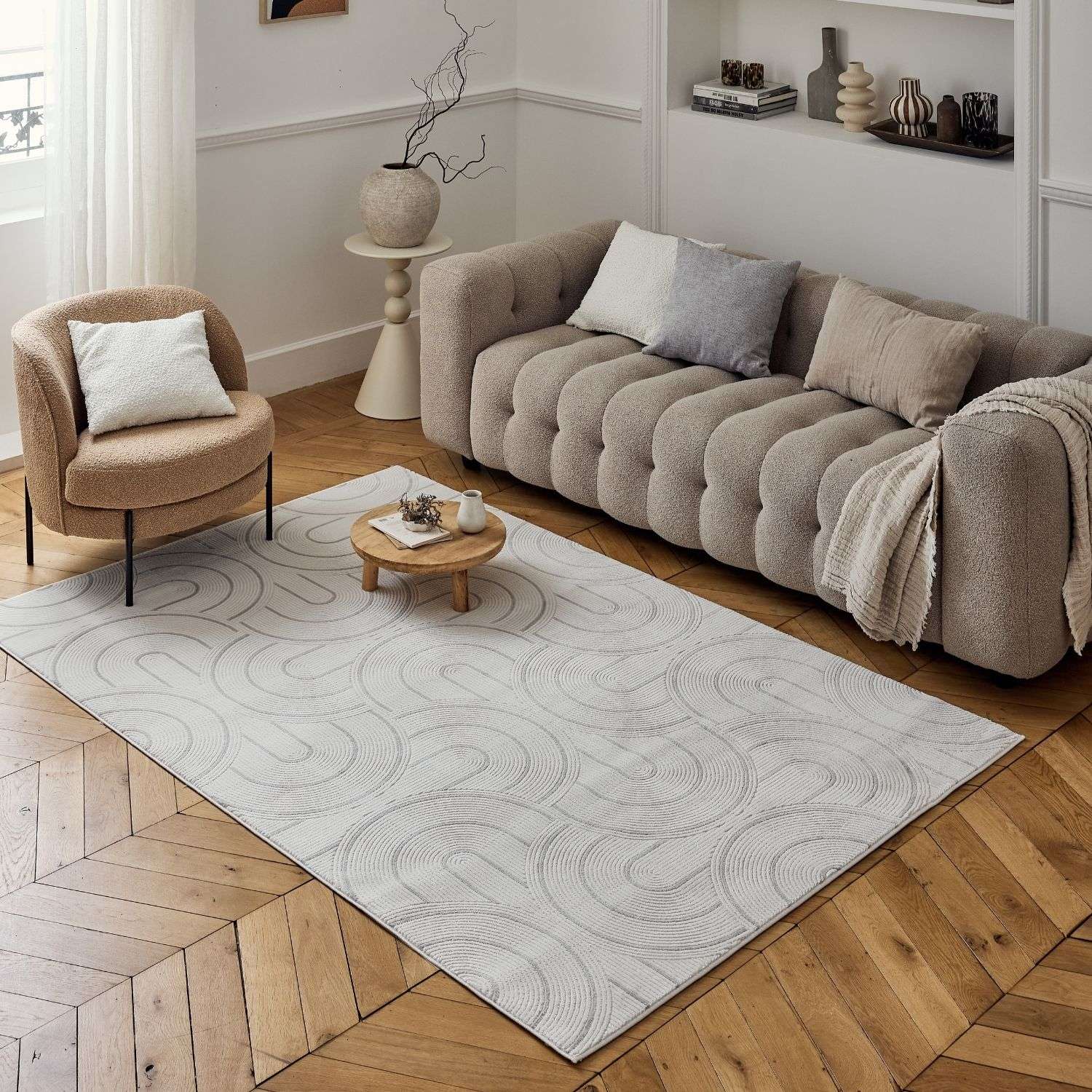Carmel Cream - Grey Geometric Rug | 6070 - Bargainia.com - 