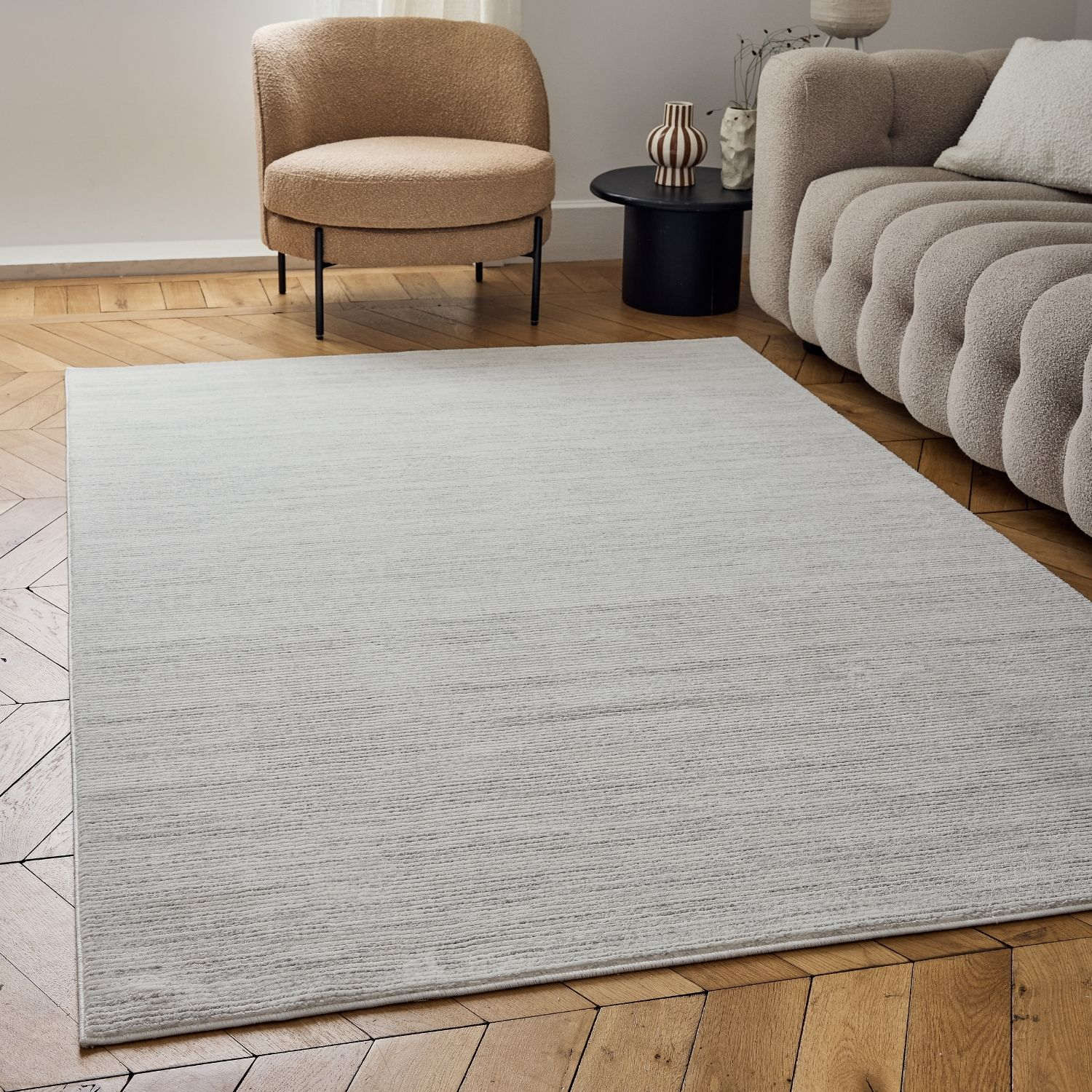 Carmel Cream - Grey Striped Rug | 6010 - Bargainia.com - 