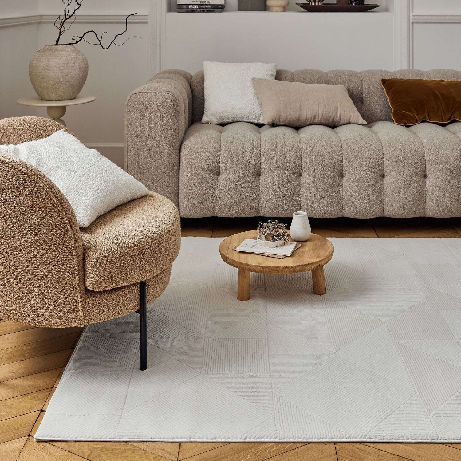 Carmel Cream Rug Abstract | 6000 - Bargainia.com - 5056584581973 - CRM-CR-80x150