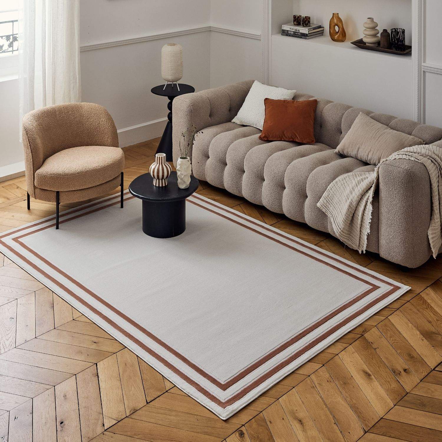 Carmel Cream - Terra Bordered Rug | 6060 - Bargainia.com - 