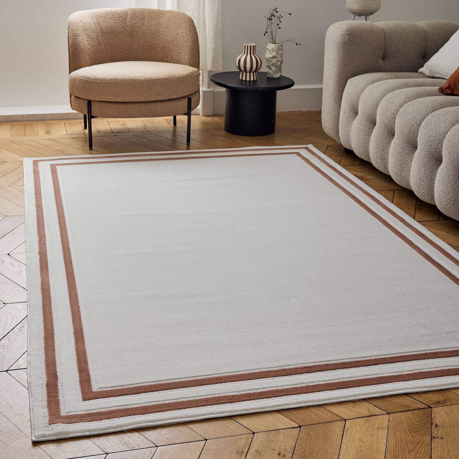 Carmel Cream - Terra Bordered Rug | 6060 - Bargainia.com - 
