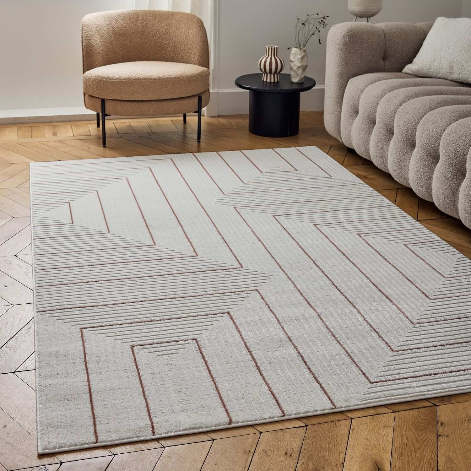 Carmel Cream - Terra Geometric Rug | 6040 - Bargainia.com - 5056584582147 - CRM-TR-80x150